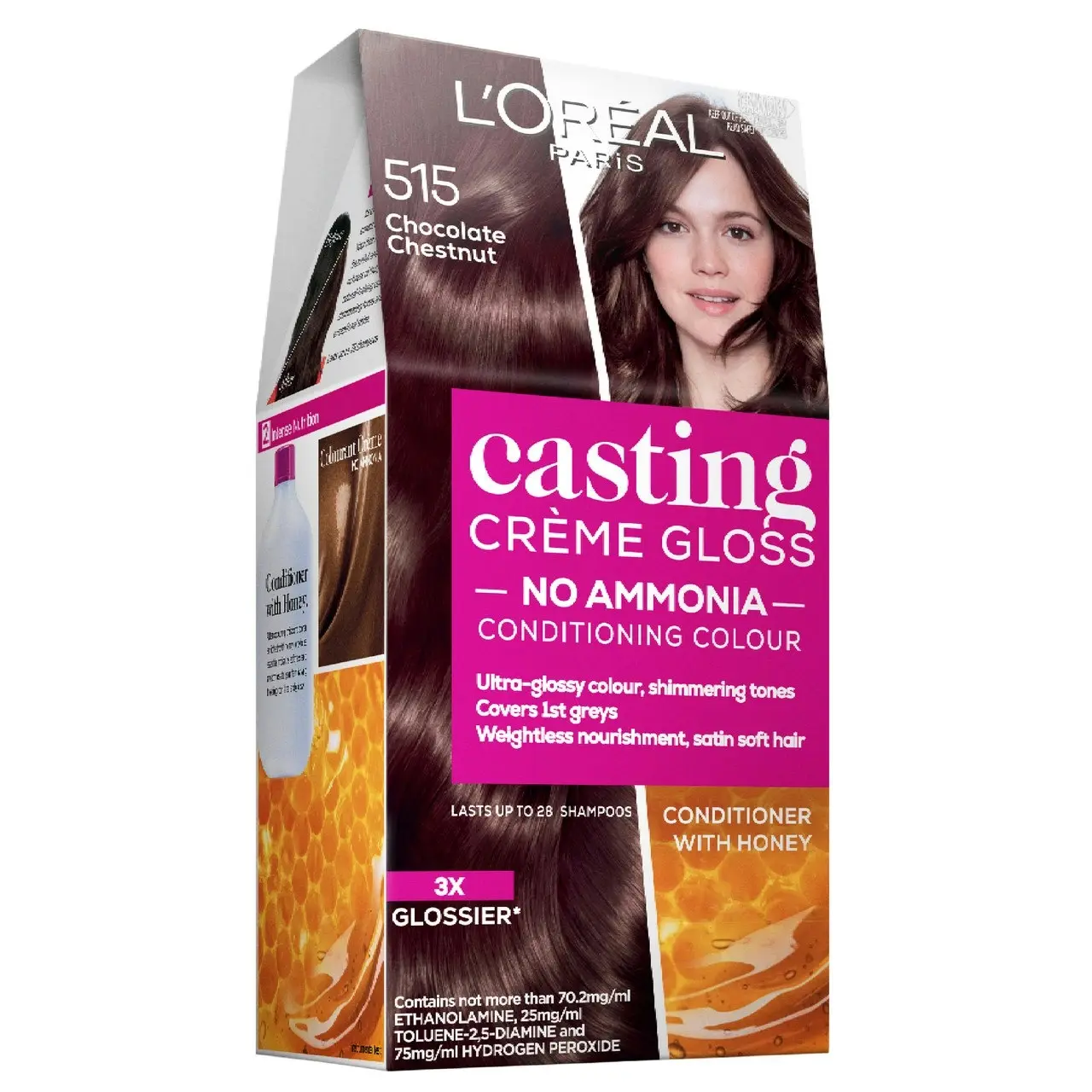 L'Oreal Paris Casting Creme Gloss Semi-Permanent Hair Colour - 515 Chocolate Chestnut (Ammonia Free)