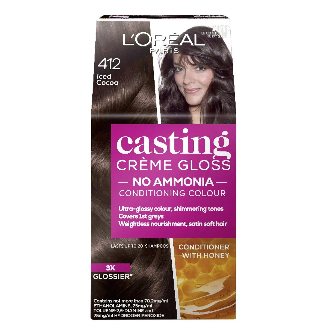 L'Oreal Paris Casting Creme Gloss Semi-Permanent Hair Colour - 412 Iced Cocoa (Ammonia Free)