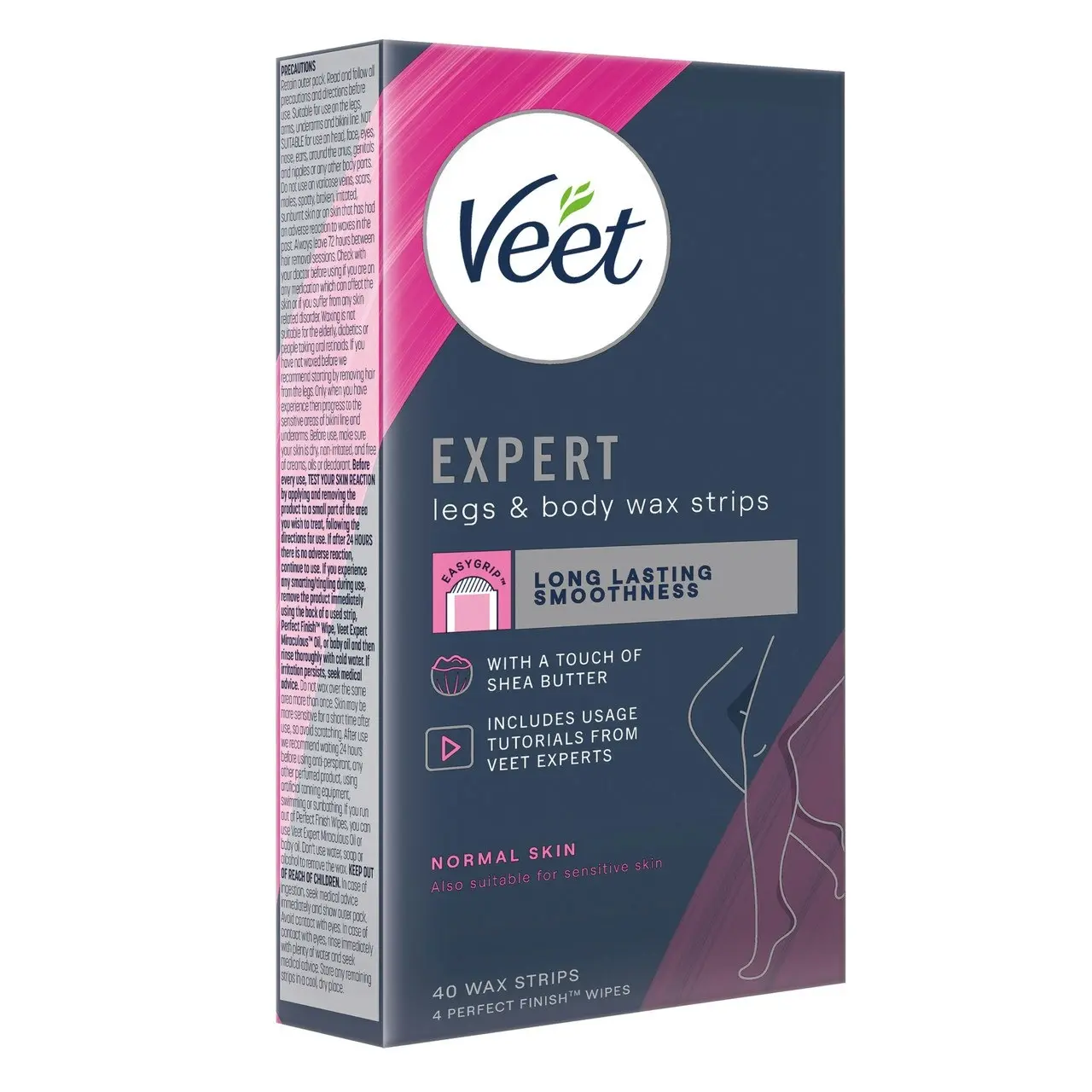 Veet Expert Legs & Body Wax Strips for Normal Skin 40s