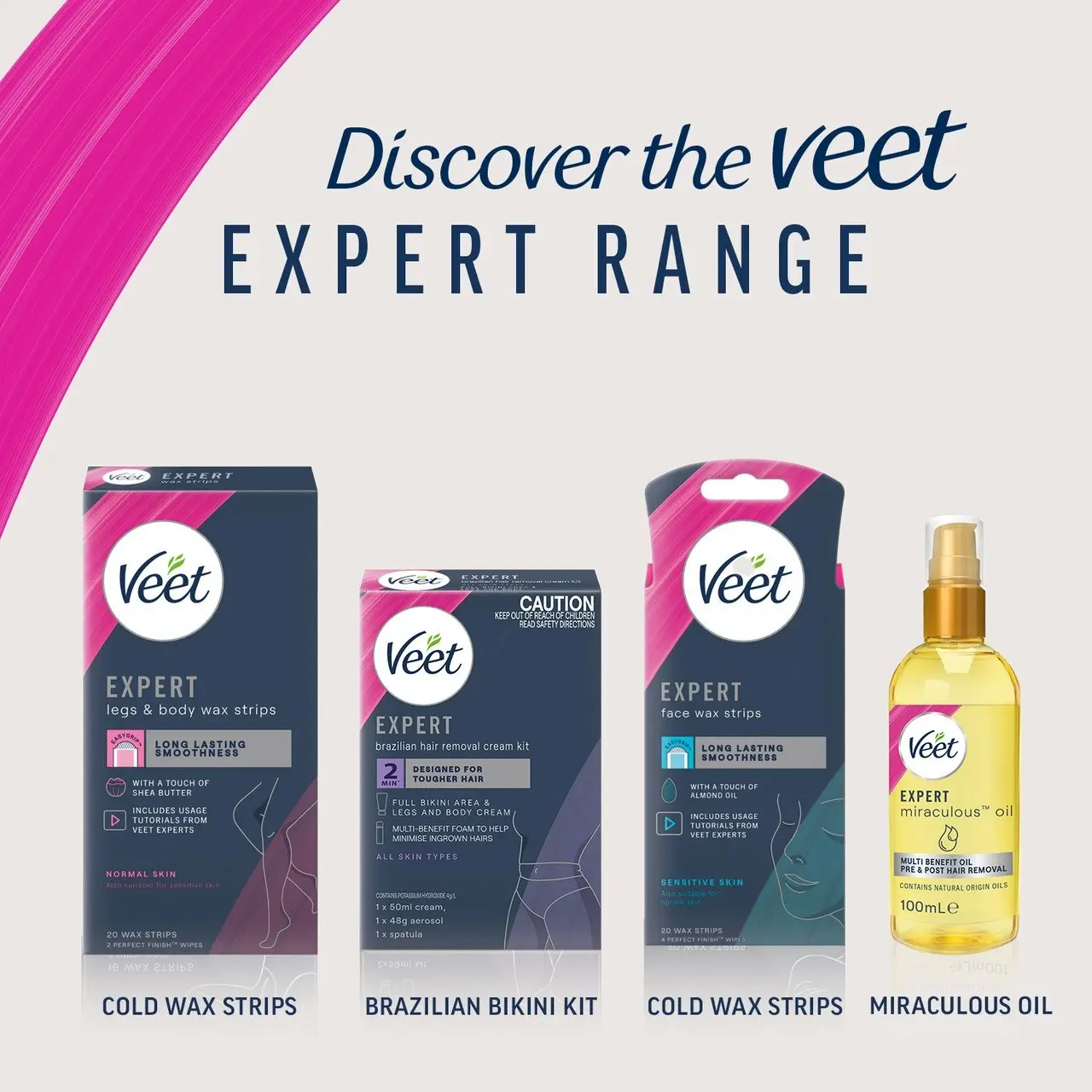 Veet Expert Legs & Body Wax Strips for Normal Skin 40s