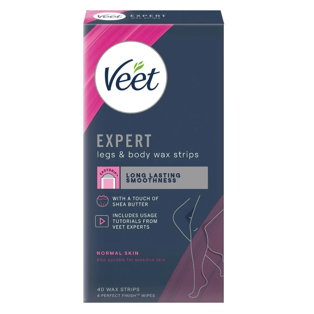 Veet Expert Legs & Body Wax Strips for Normal Skin 40s