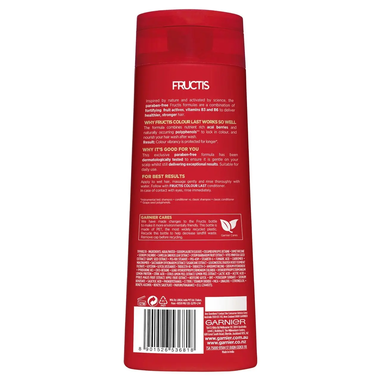 Garnier Fructis Colour Last Shampoo 315ml to Protect Coloured Hair