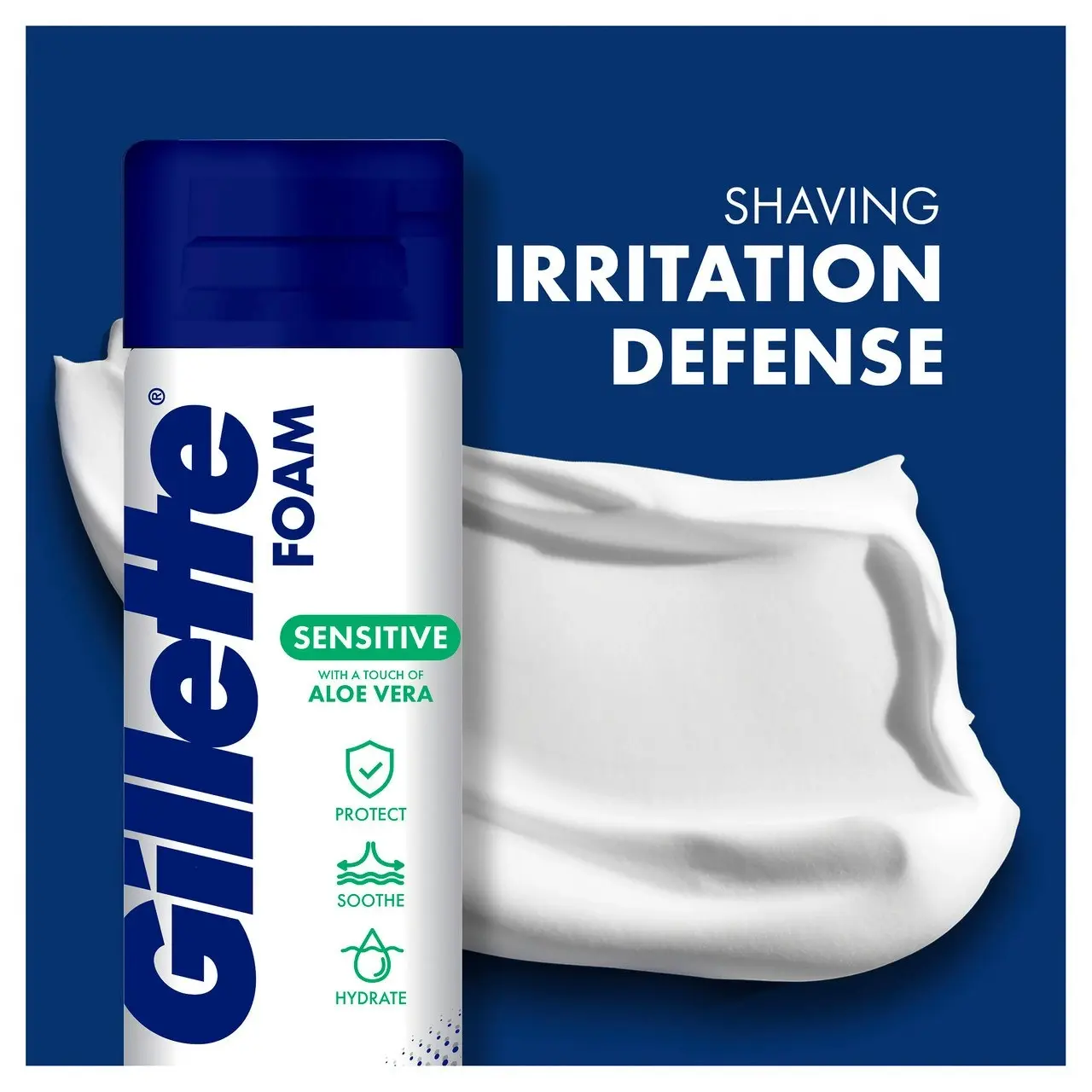 Gillette Sensitive Skin Soothing with a Touch of Aloe Vera Shave Foam 245 g