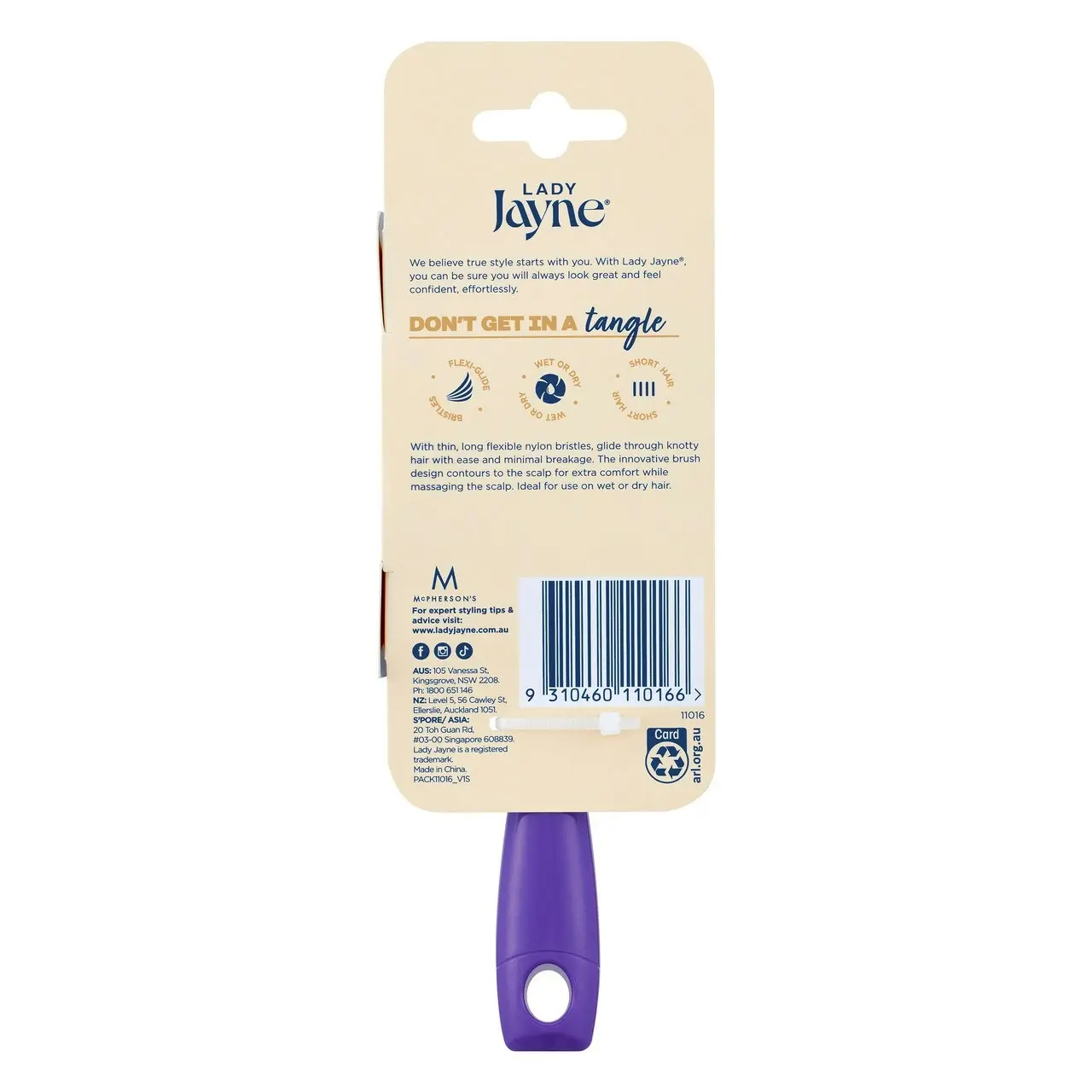 Lady Jayne Flexi-Glide Brush Purse-Sized