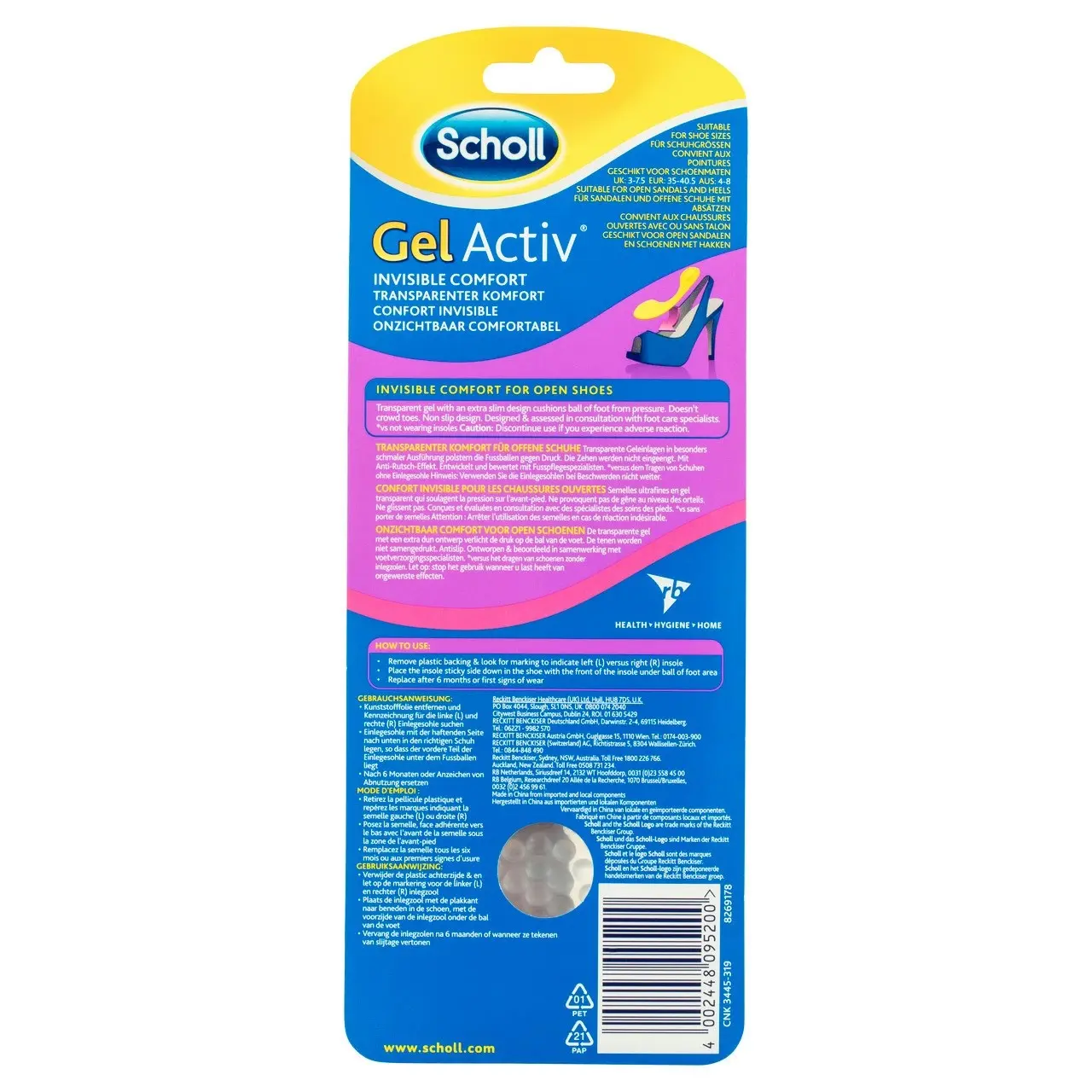 Scholl GelActiv Female Insoles for Open Shoes