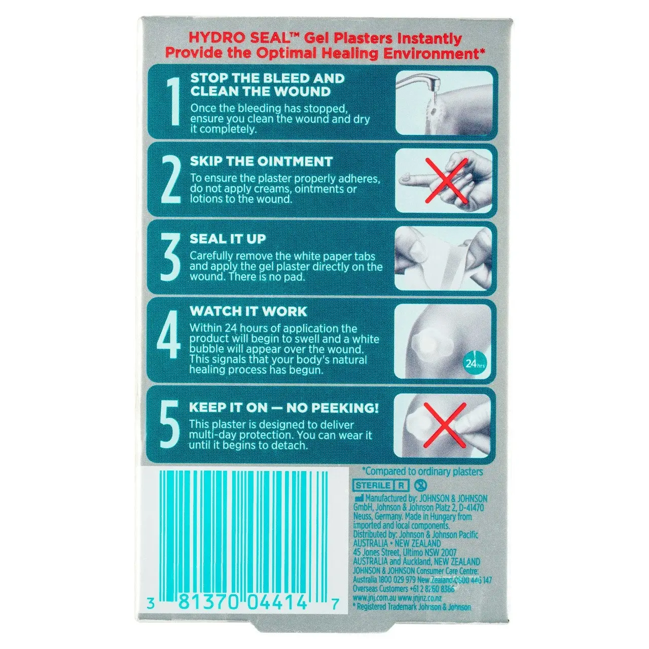 BAND-AID Advanced Healing Hydro Seal Regular Gel Plasters 10 Pack