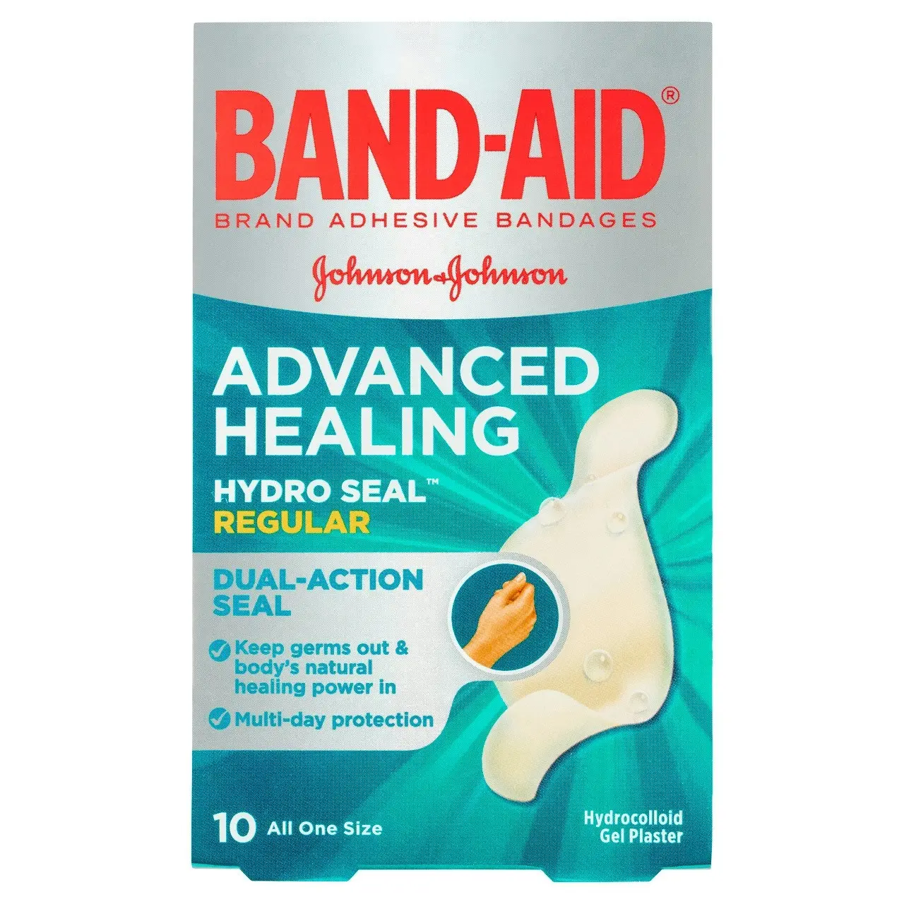 BAND-AID Advanced Healing Hydro Seal Regular Gel Plasters 10 Pack