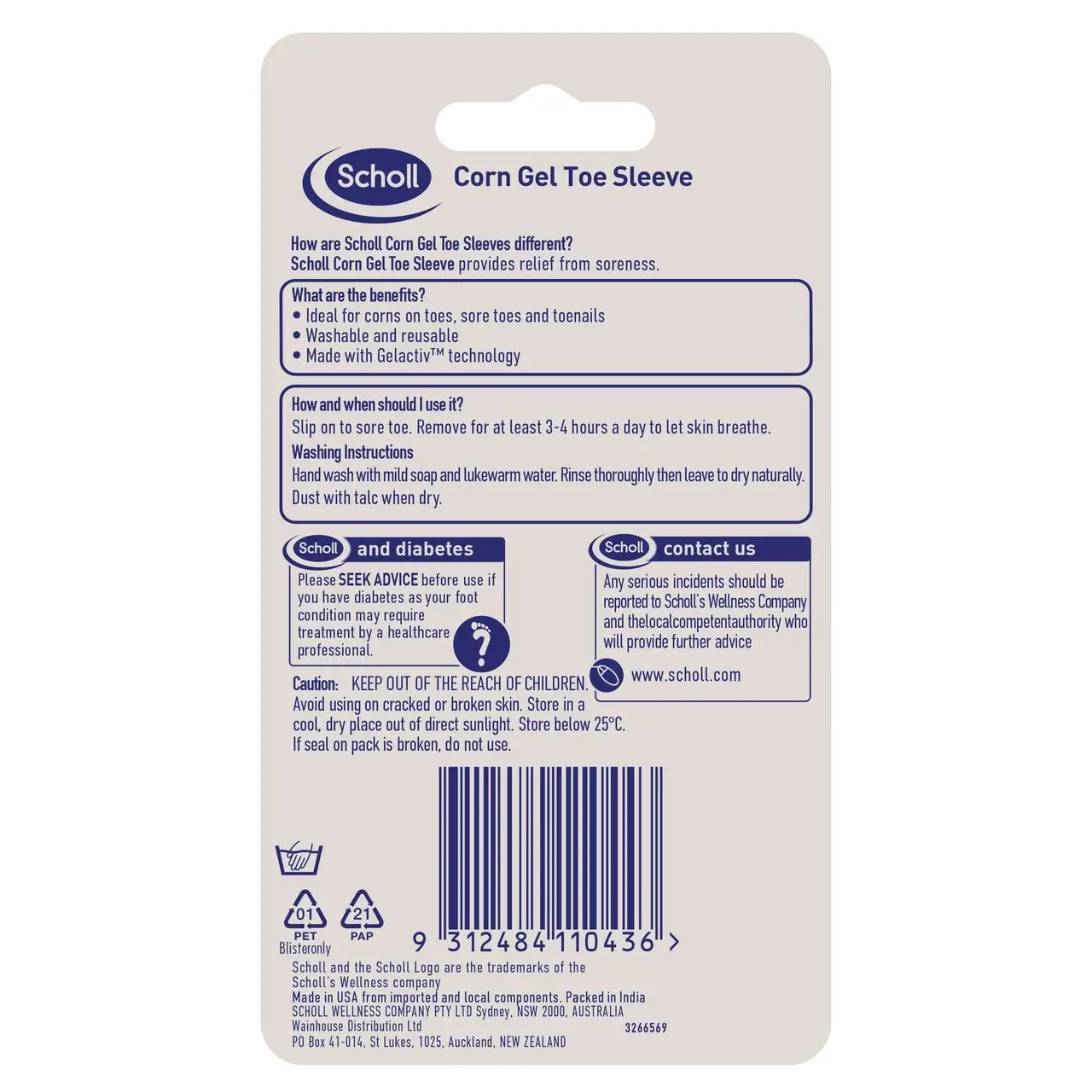 Scholl Corn Gel Toe Sleeve