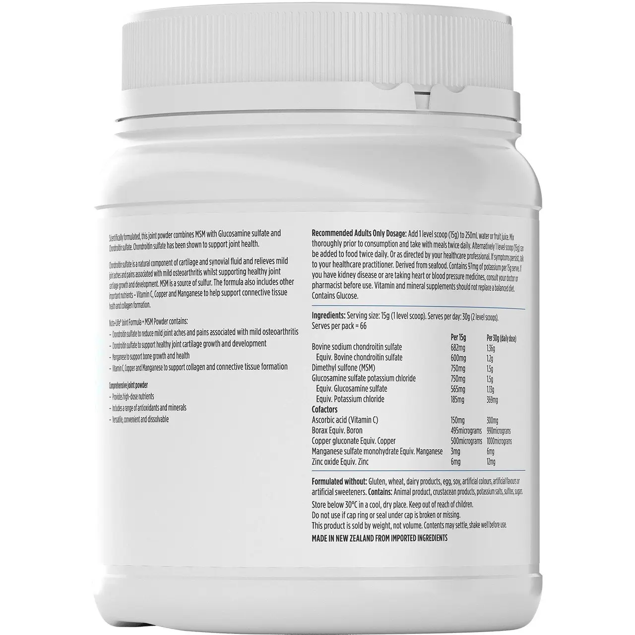 Nutra-Life Joint Formula + MSM Lemon Powder 1kg