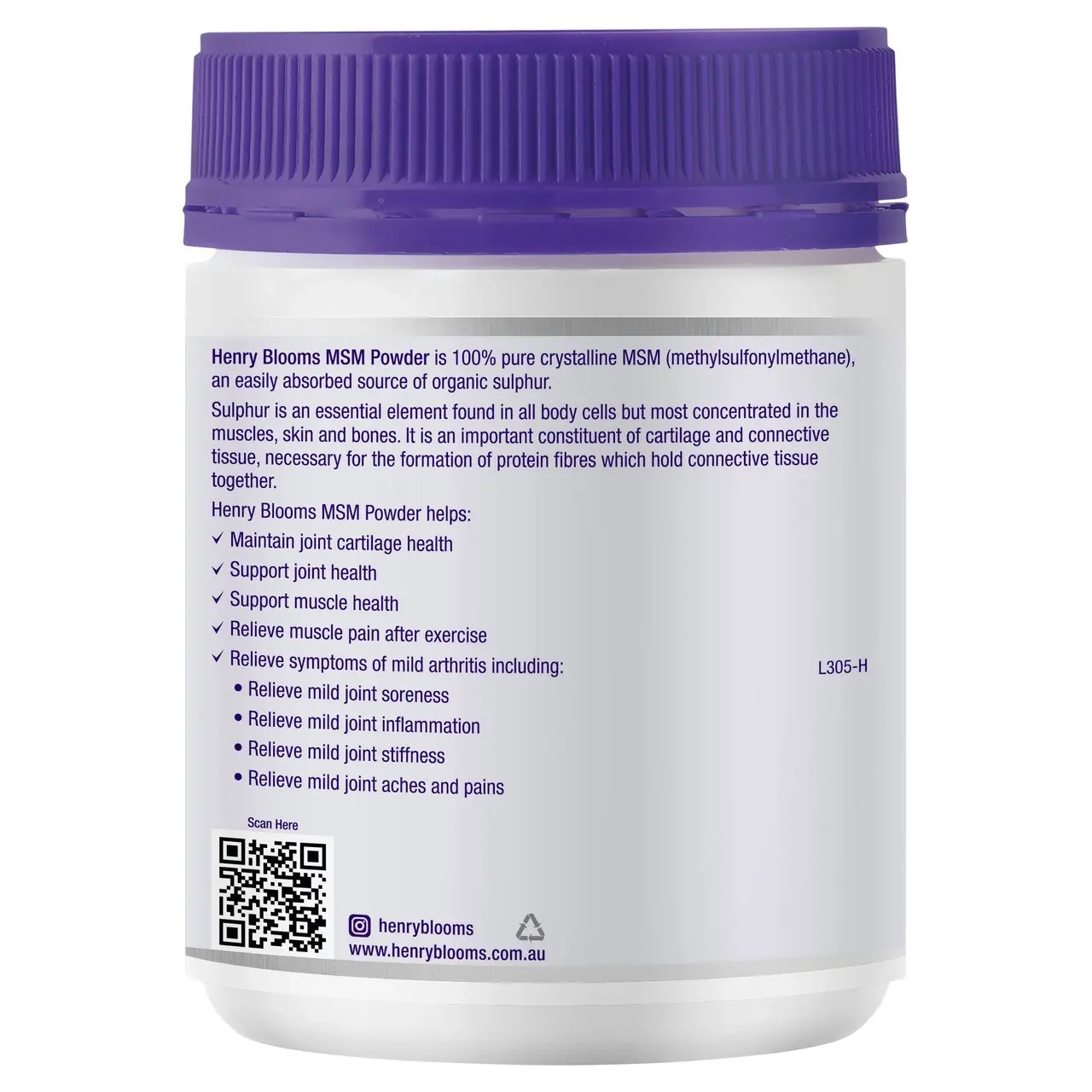 Henry Blooms MSM 300g Powder