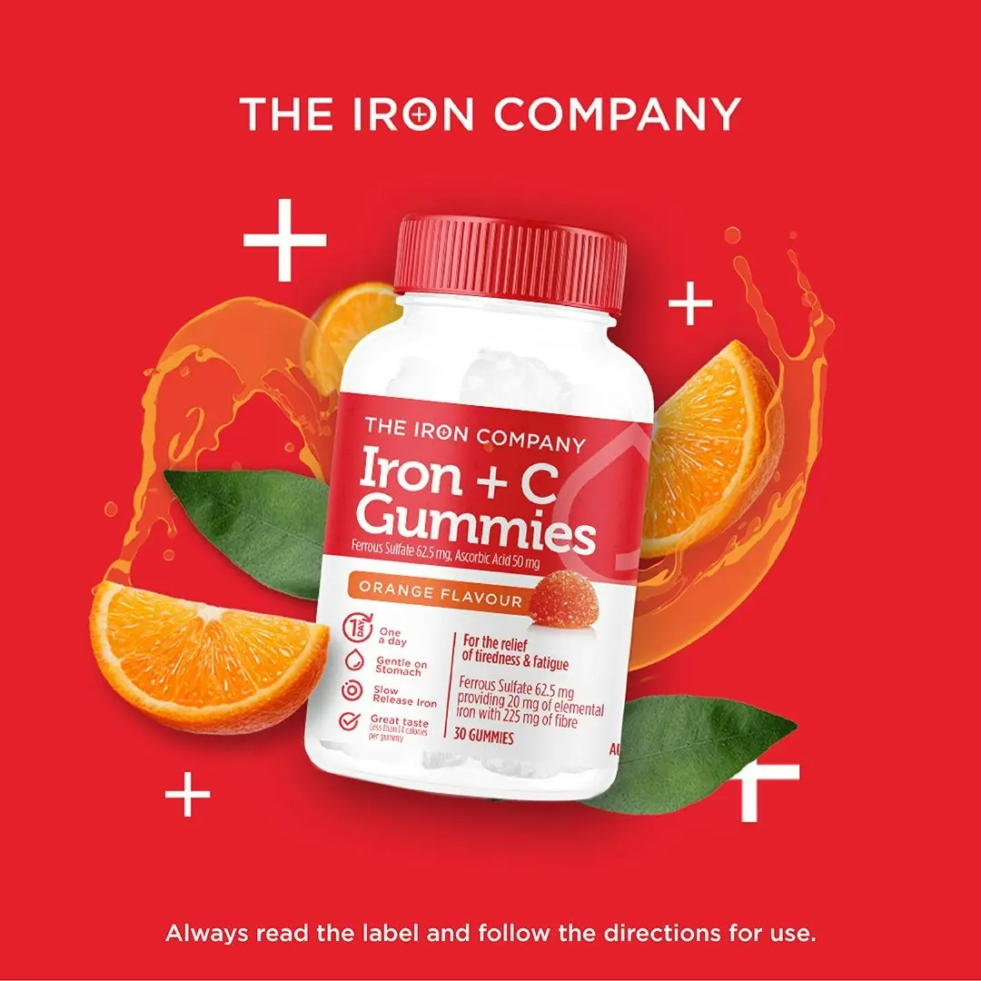 The Iron Company Gummies Iron + C Orange 30 Pack