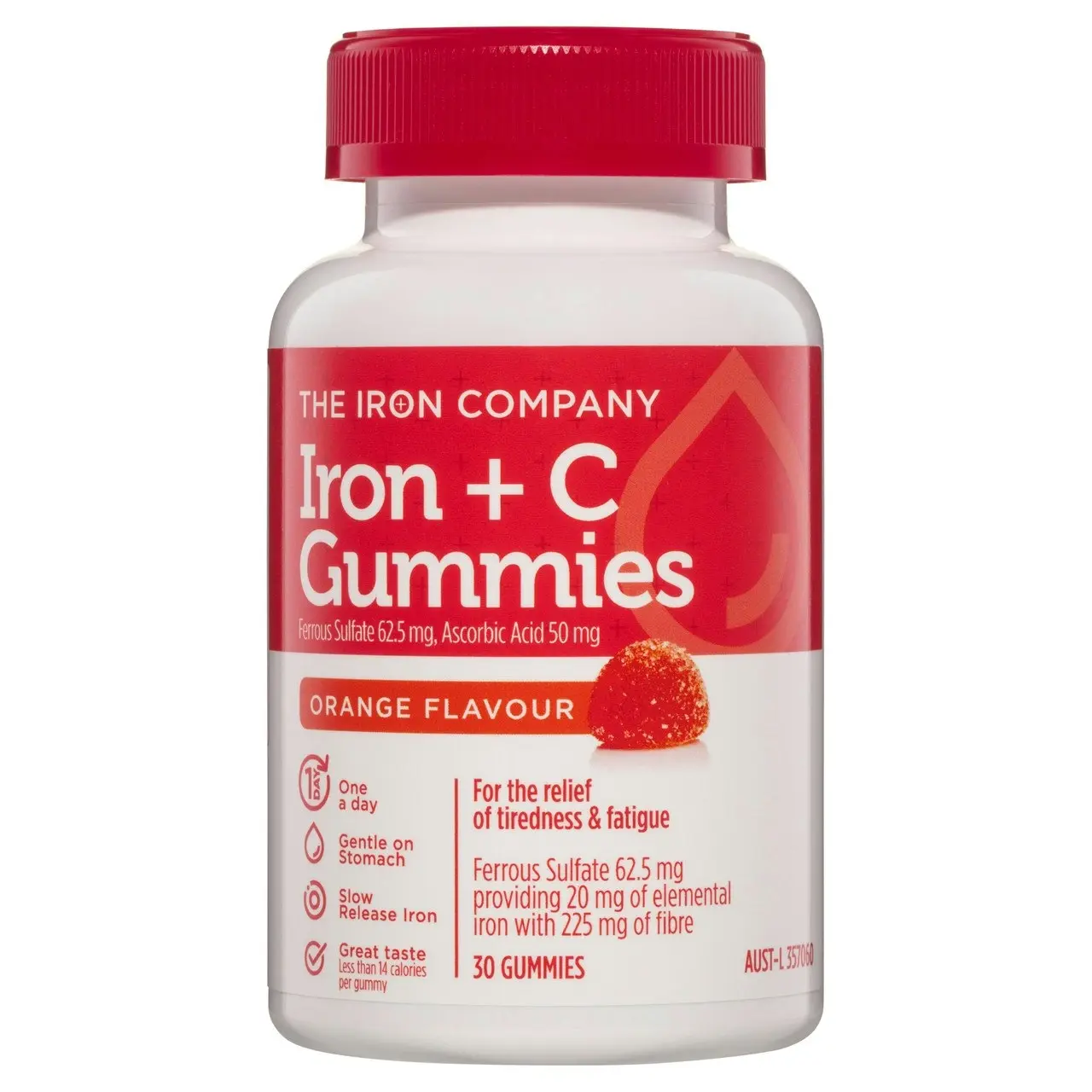 The Iron Company Gummies Iron + C Orange 30 Pack