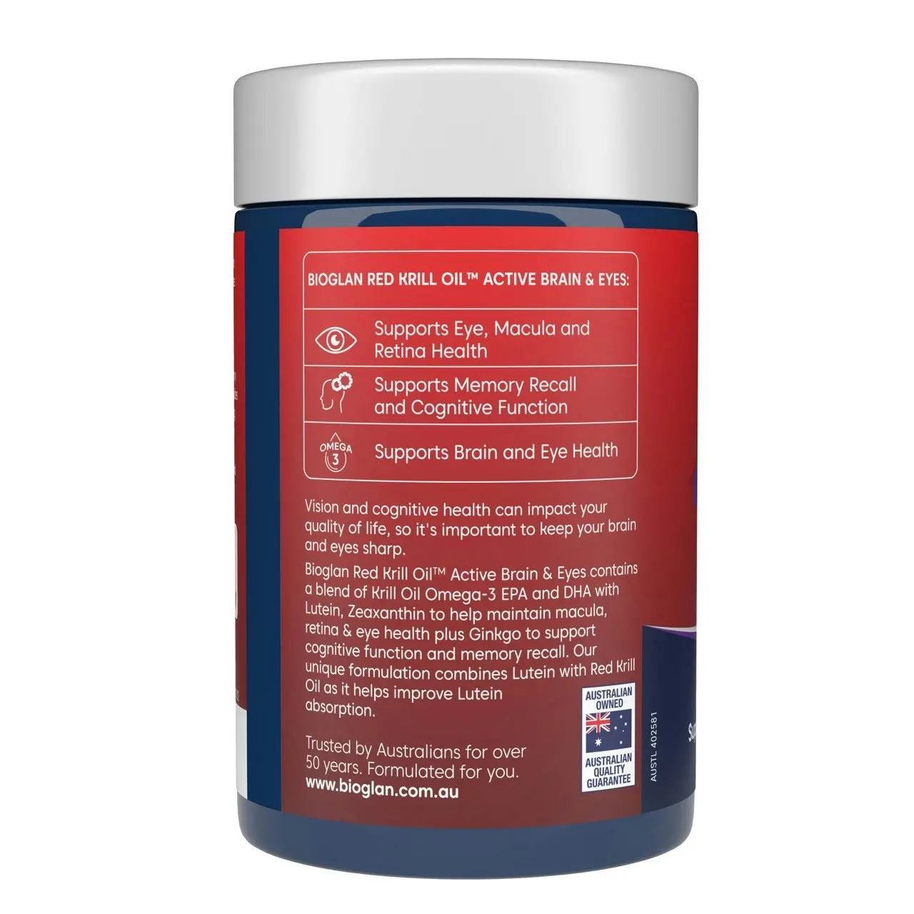 Bioglan Red Krill Oil(TM) Active Brain & Eyes 60 Capsules