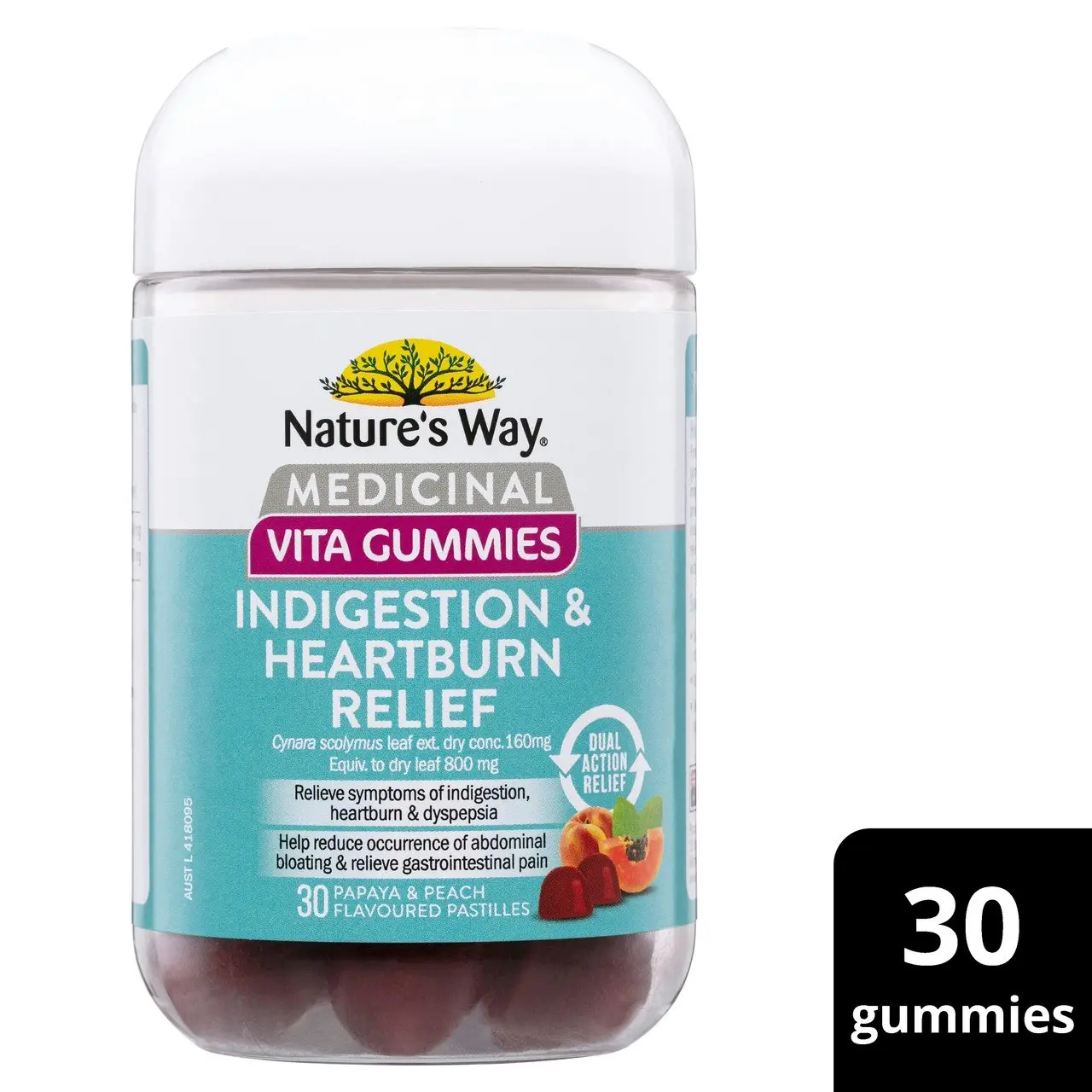 Nature's Way Medicinal Vita Gummies Indigestion & Heartburn Relief 30