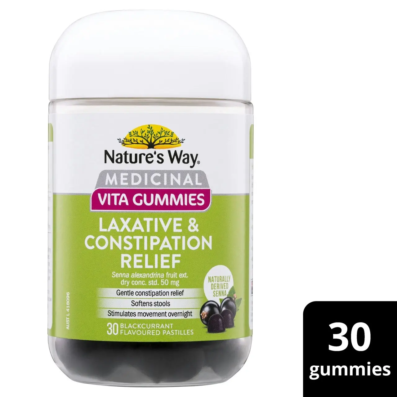 Nature's Way Medicinal Vita Gummies Laxative & Constipation Relief 30