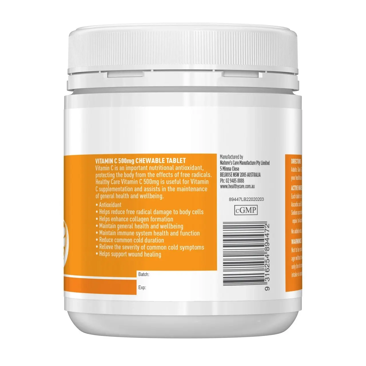 Healthy Care Vitamin C 500mg 300 Tablets