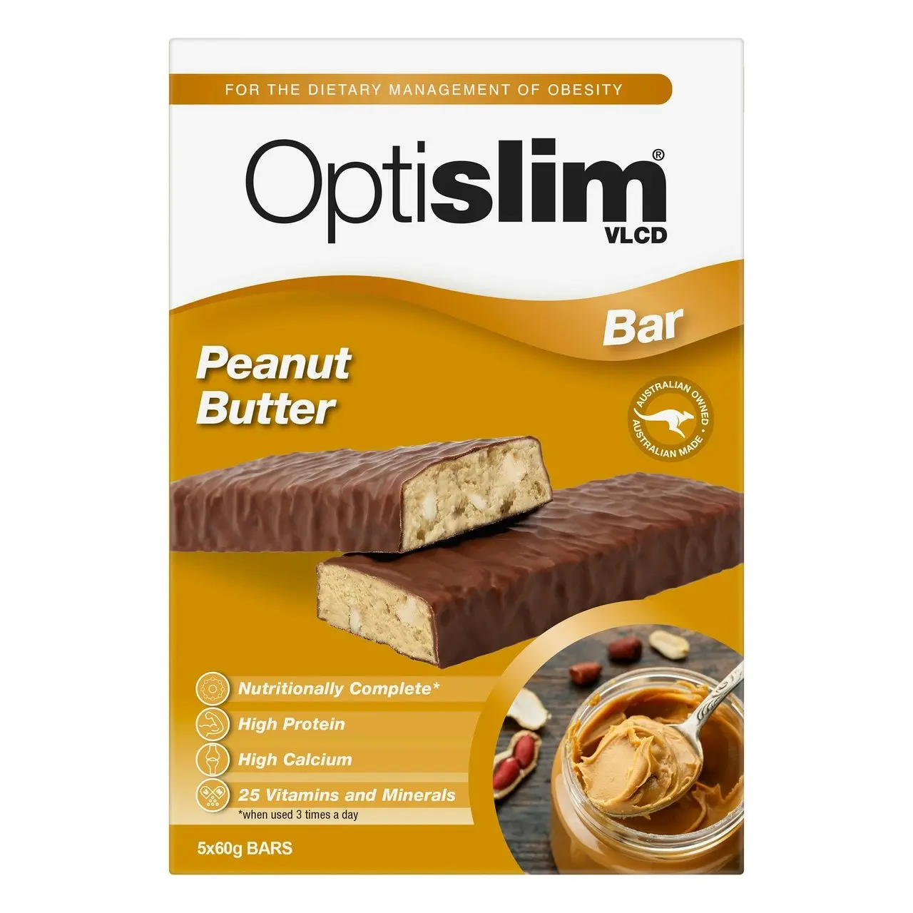 Optislim VLCD Peanut Butter Bar 5x60g