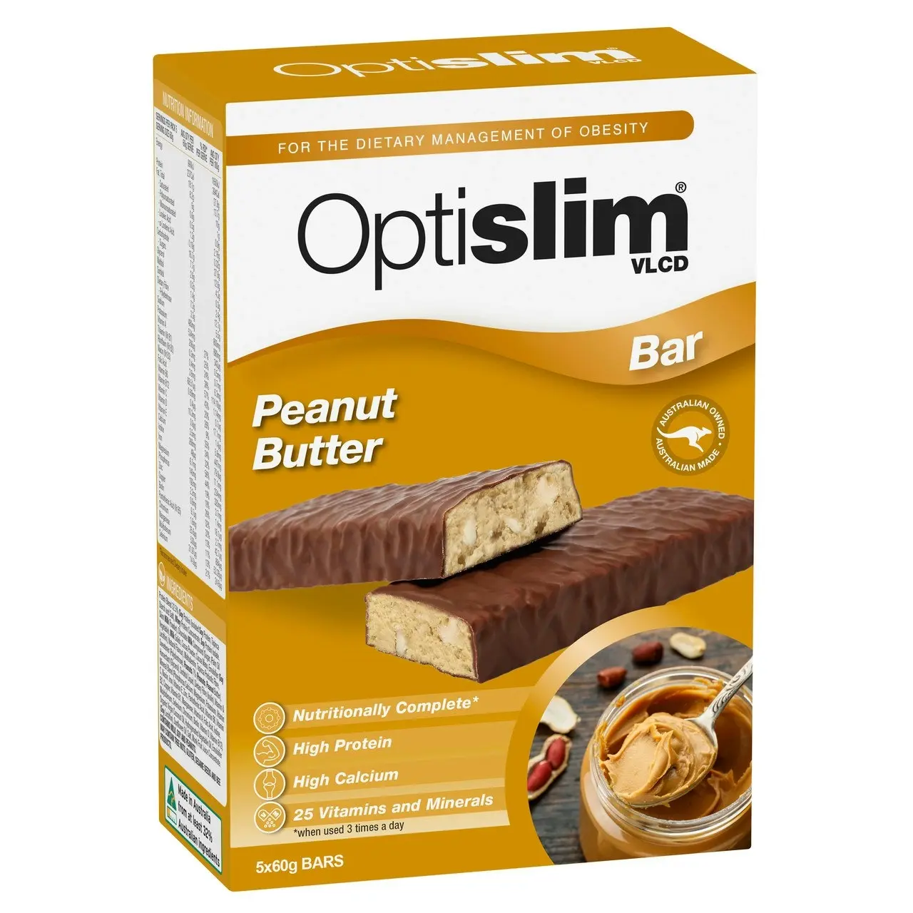 Optislim VLCD Peanut Butter Bar 5x60g