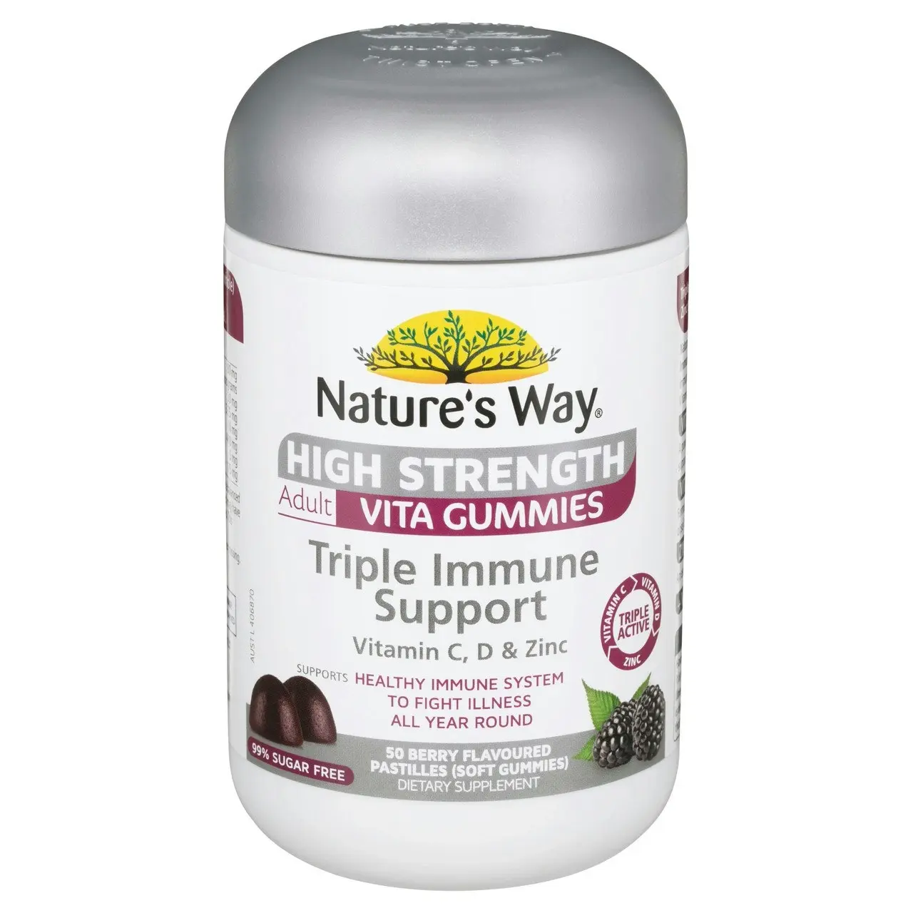 Nature's Way High Strength Adult Vita Gummies Triple Immune Support 50