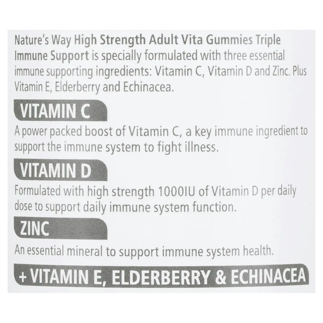 Nature's Way High Strength Adult Vita Gummies Triple Immune Support 50