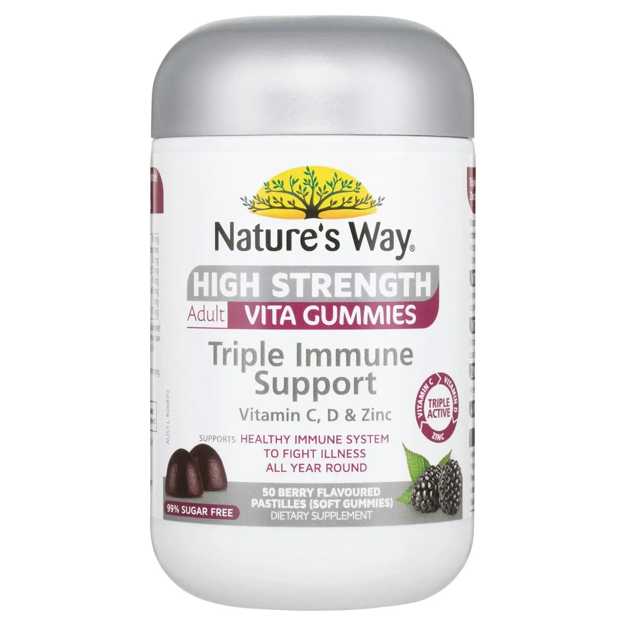 Nature's Way High Strength Adult Vita Gummies Triple Immune Support 50