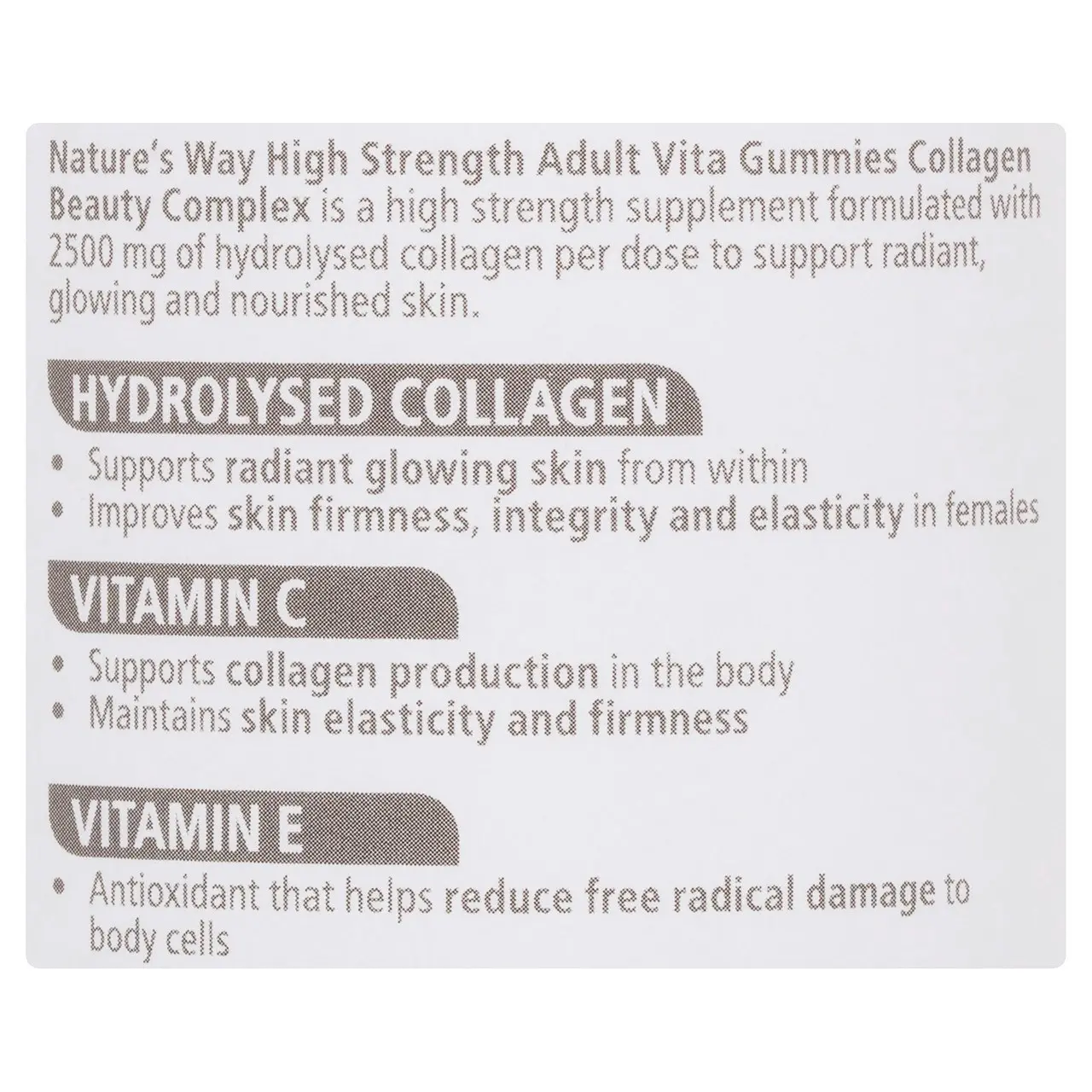 Nature's Way High Strength Adult Vita Gummies Collagen Beauty Complex 50