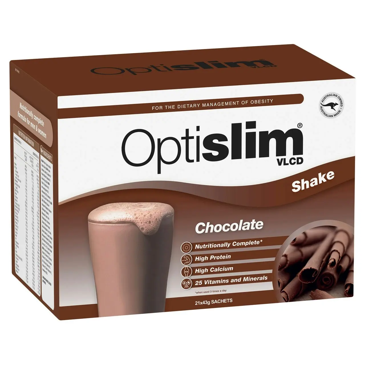 Optislim VLCD Shake Chocolate 21x43g