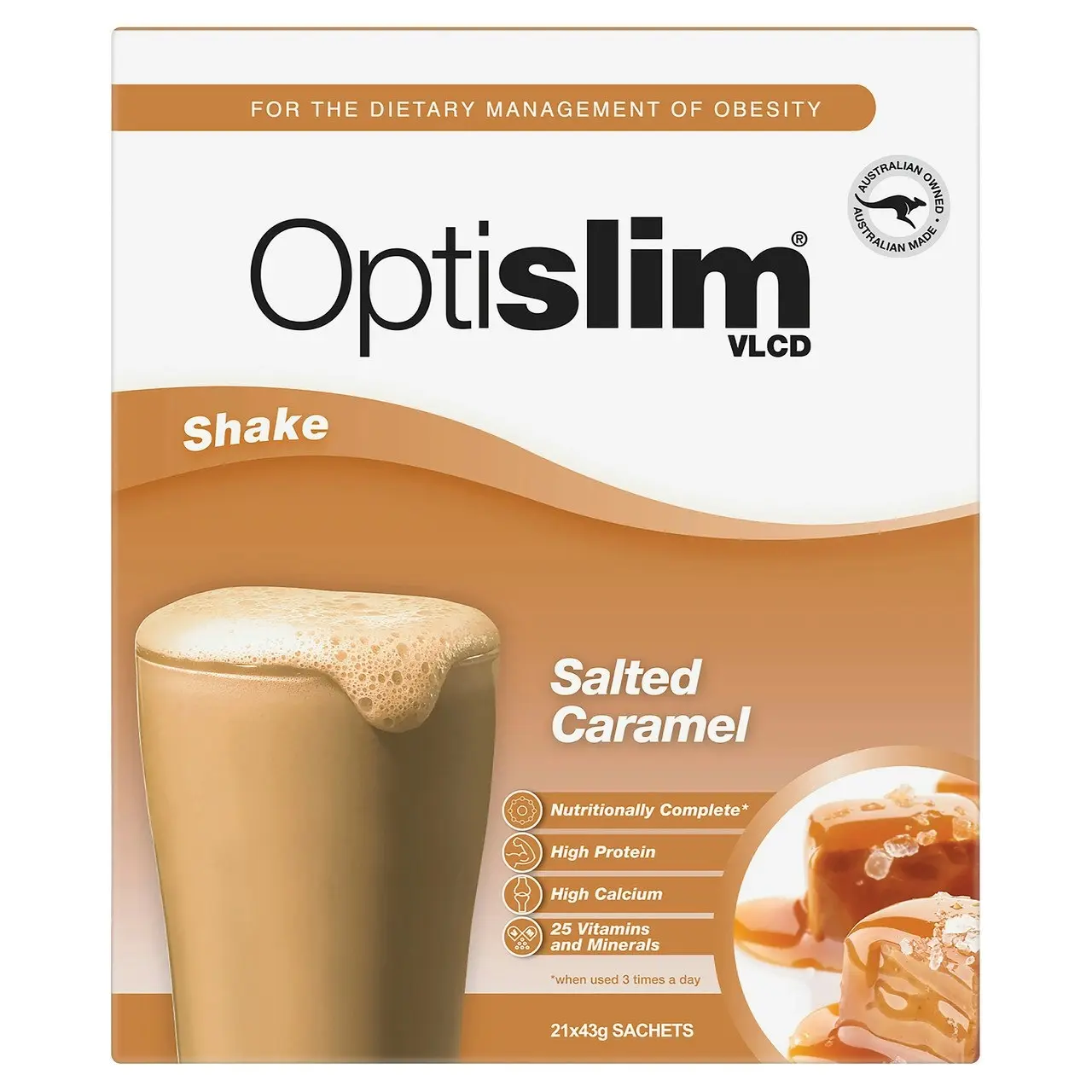 Optislm VLCD Shake Salted Caramel 21x43g