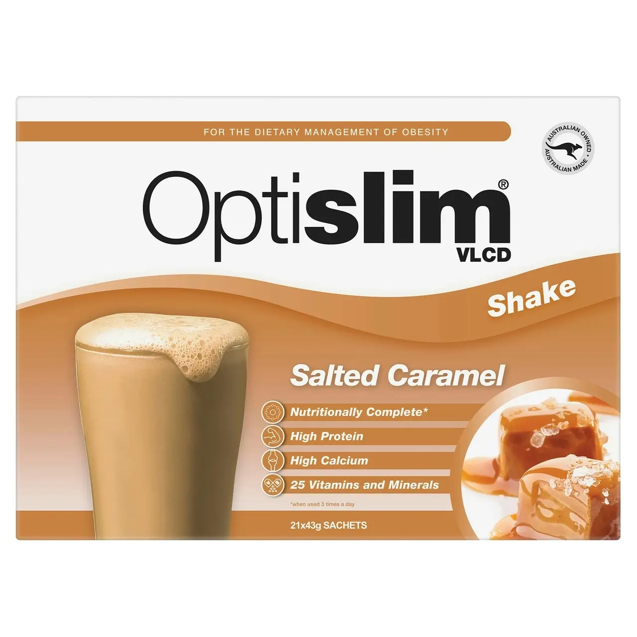 Optislm VLCD Shake Salted Caramel 21x43g