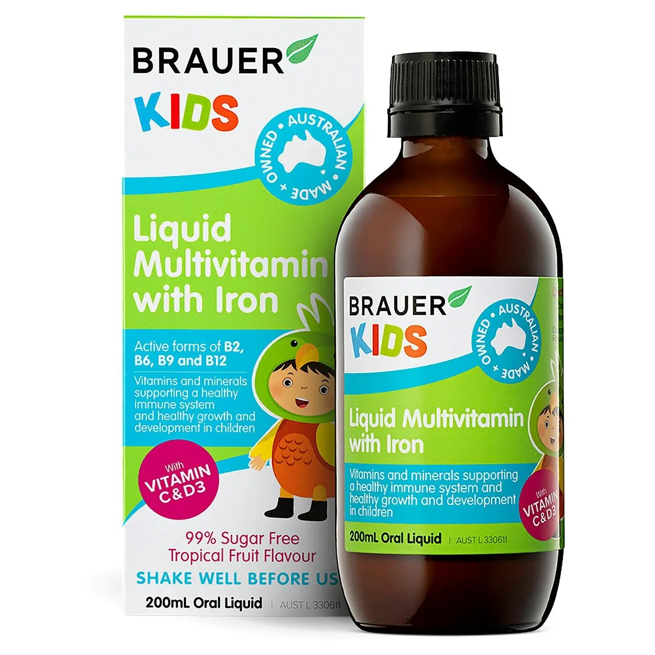 Brauer Baby & Kids Liquid Multivitamin with Iron 200ml