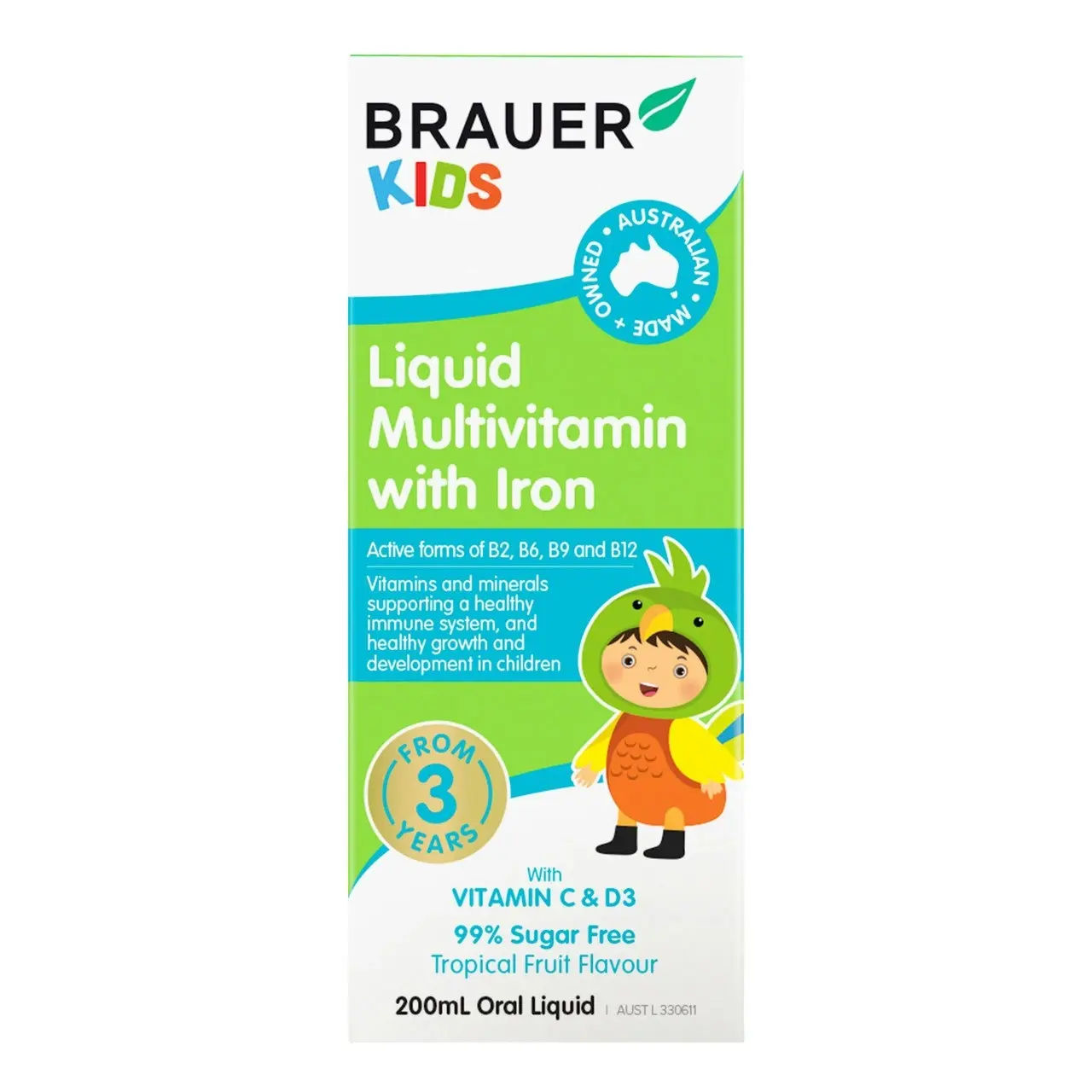 Brauer Baby & Kids Liquid Multivitamin with Iron 200ml