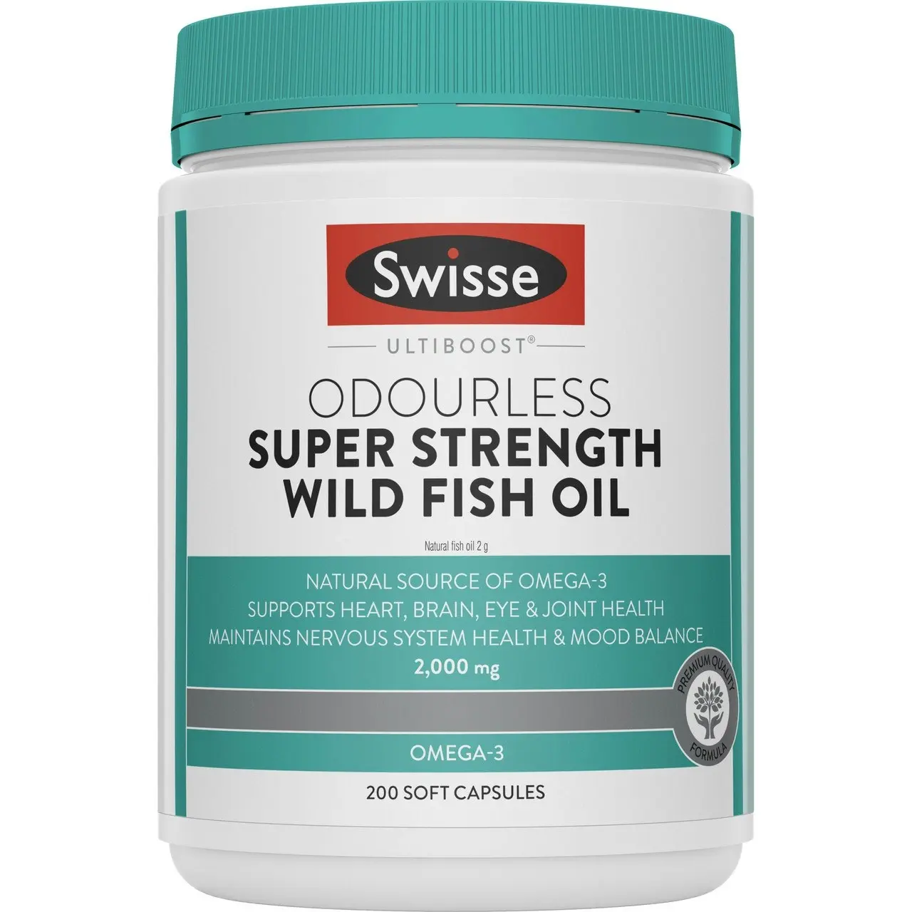 Swisse Ultiboost Odourless Super Strength Wild Fish Oil 200 Capsules