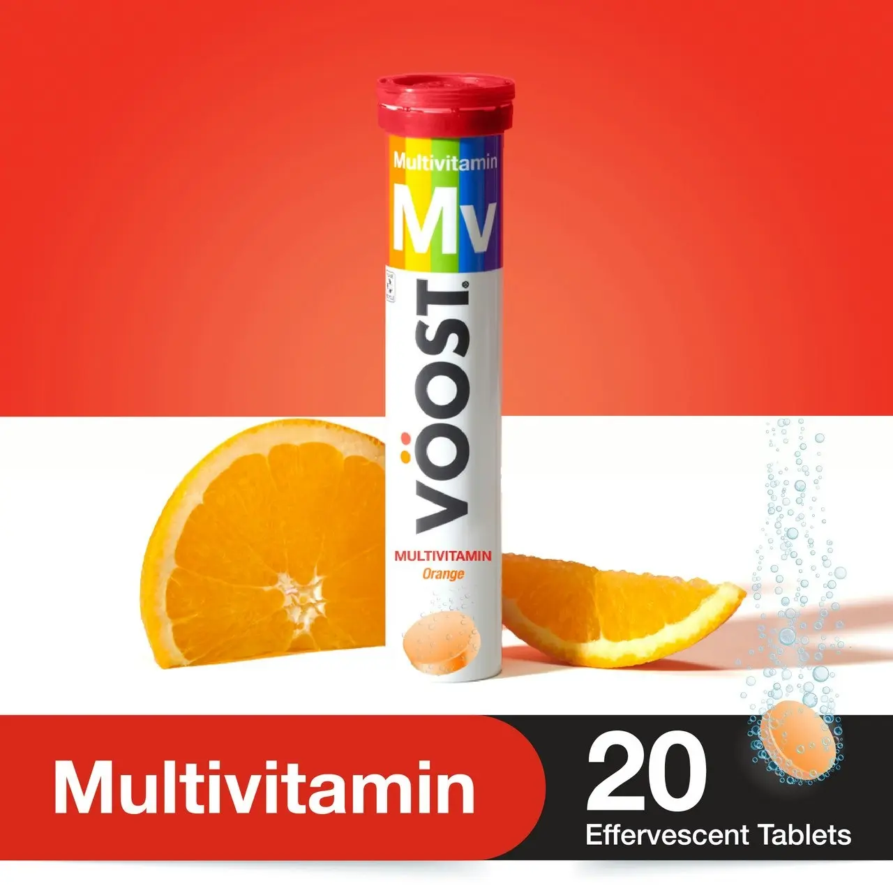 Voost Multivitamin Orange Effervescent Vitamins Supplement to support general health & wellbeing 20 Tablets