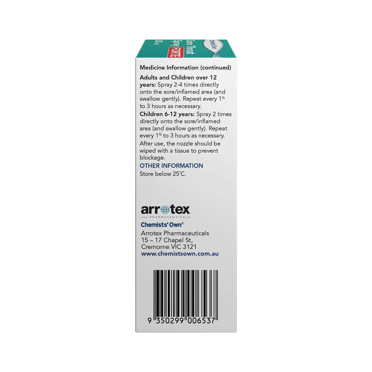 Chemists' Own Sore Throat Spray Forte 30mL