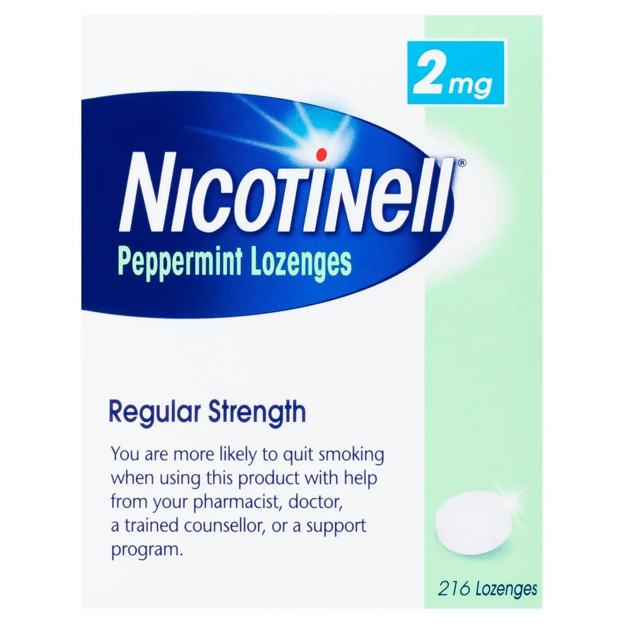 Nicotinell Stop Smoking Peppermint Lozenge Regular Strength 2mg 216 Pack