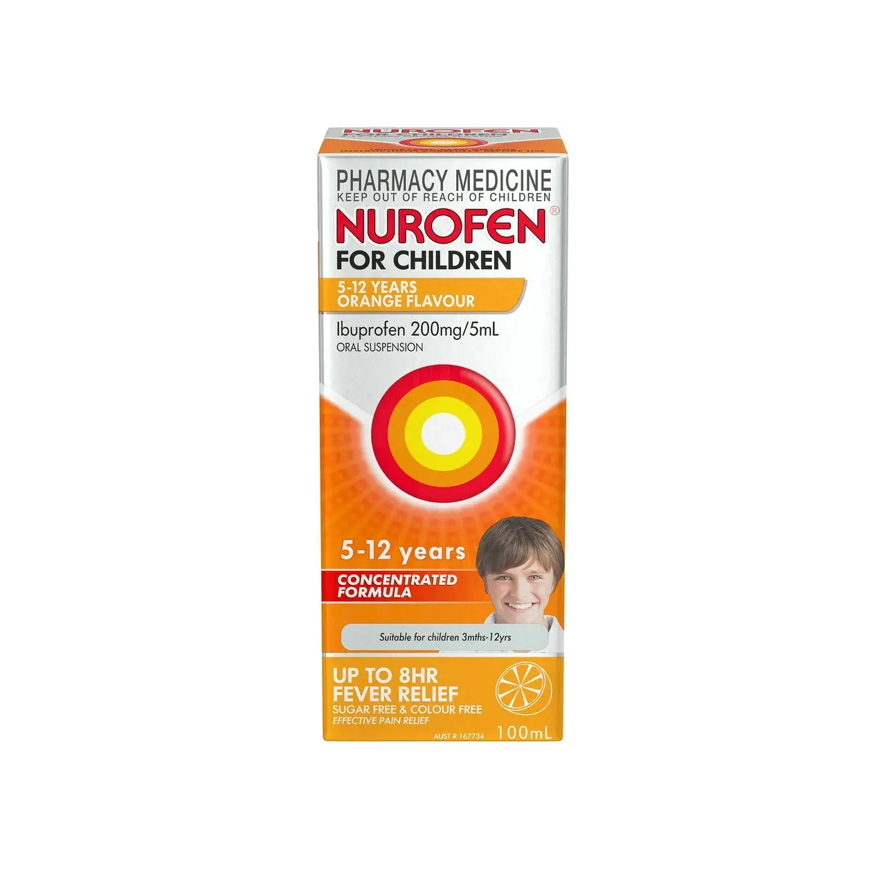 Nurofen For Children 5-12yrs Ibuprofen Liquid Orange 100ml