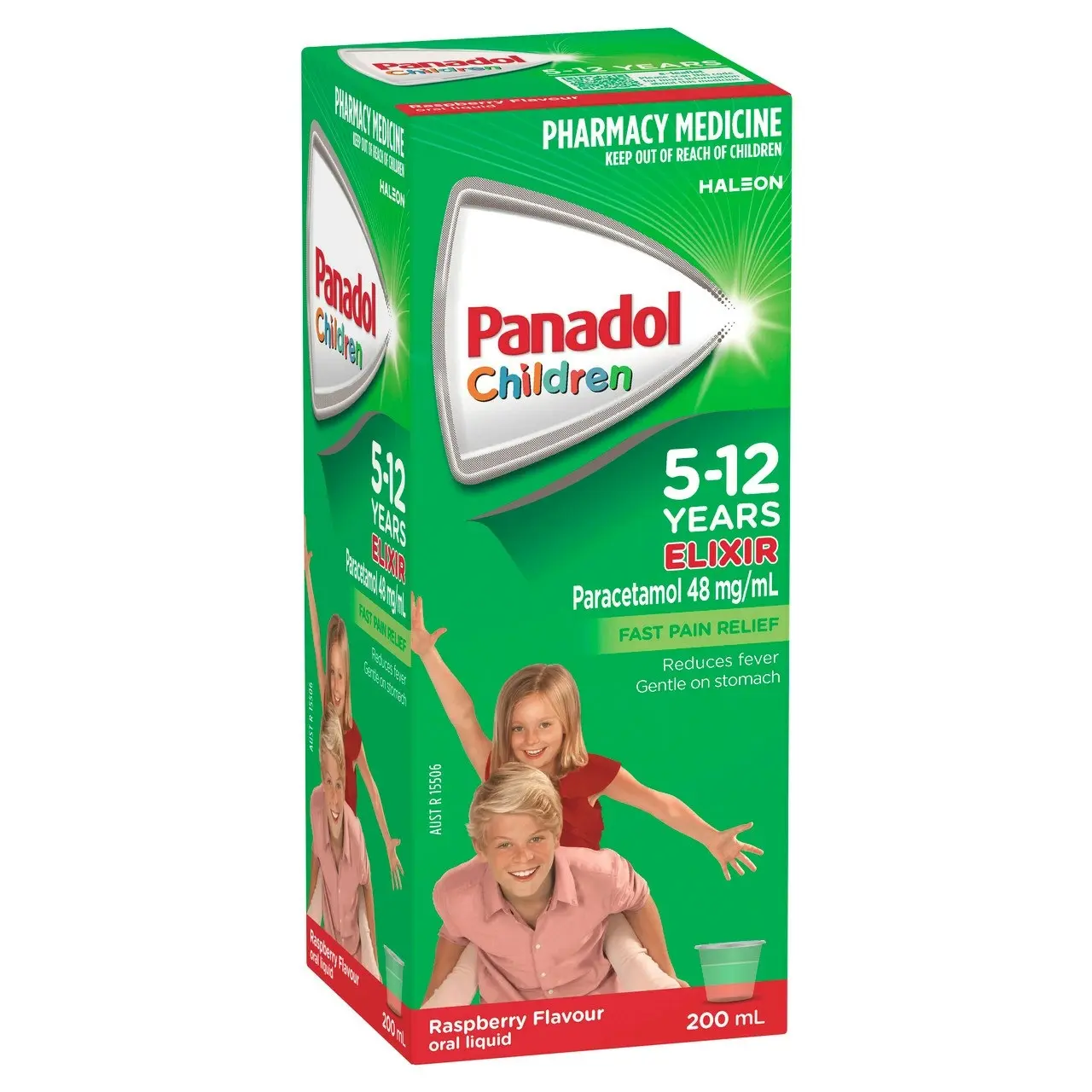 Panadol Children 5-12 Years Elixir, Raspberry Flavour, 200mL