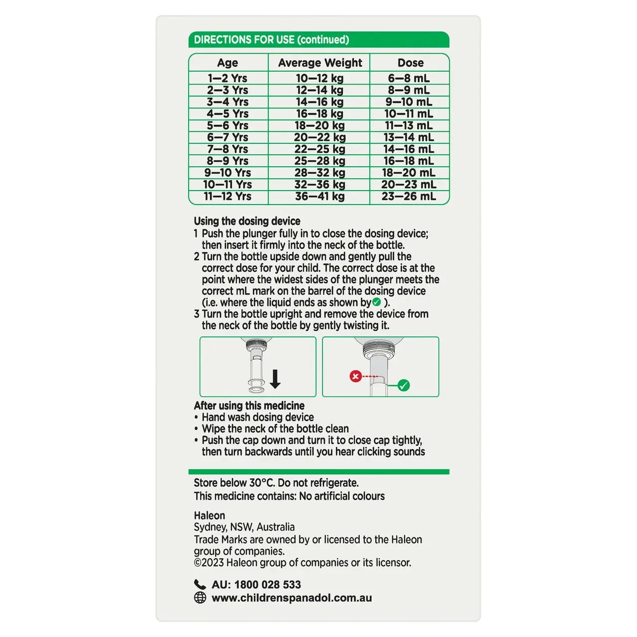 Panadol Children 1-5 years Colourfree Suspension, Orange Flavour, 200mL