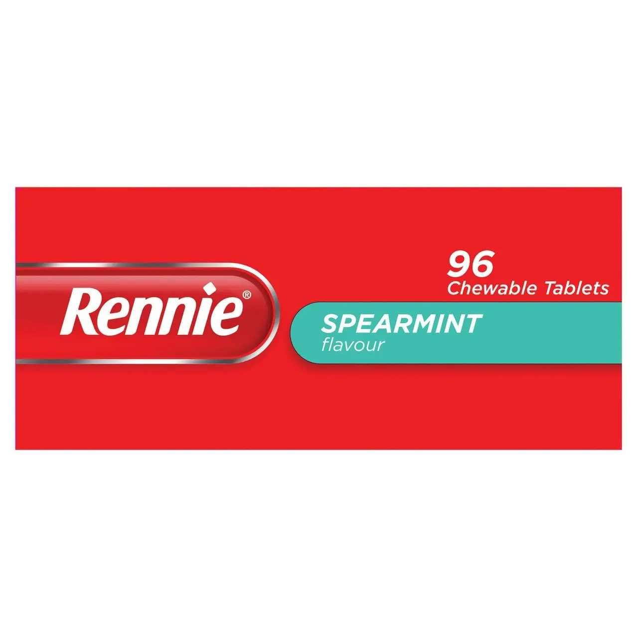 Rennie Indigestion and Heartburn Relief Spearmint 96 Chewable Tablets