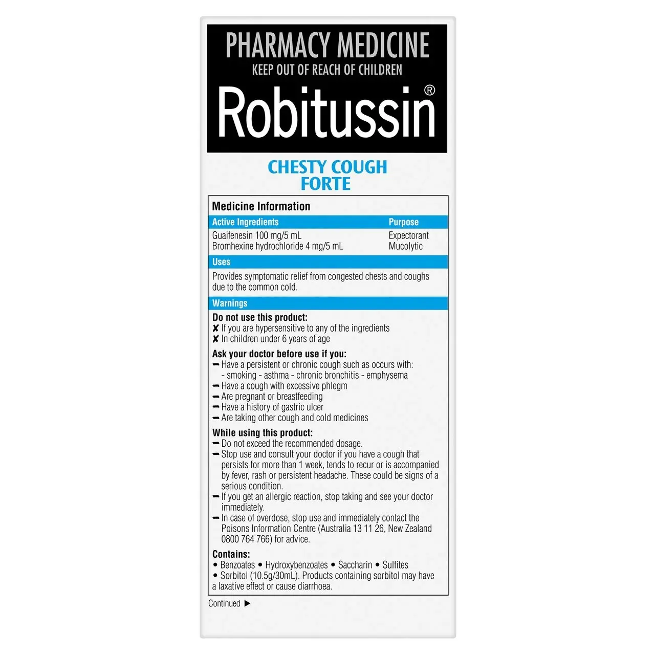 Robitussin Chesty Cough Forte Cough Liquid 200mL