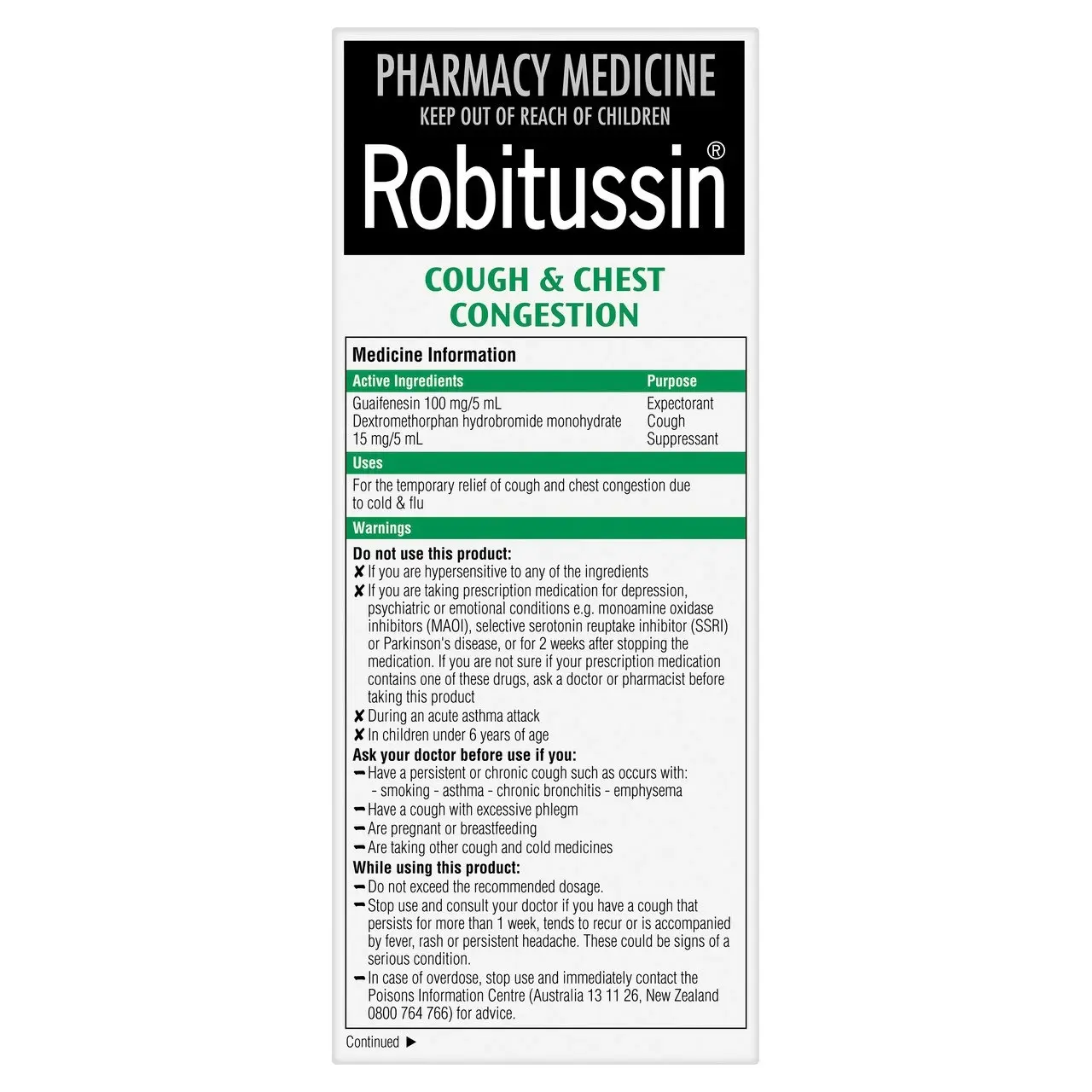 Robitussin Cough & Chest Congestion Cough Liquid 200mL