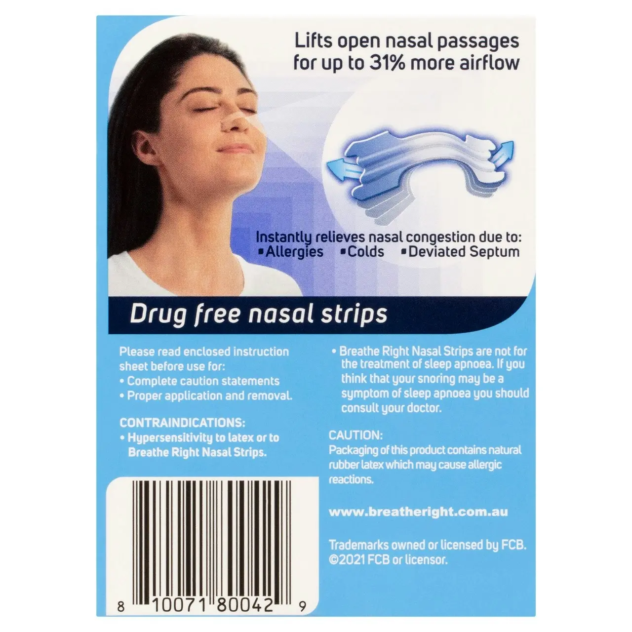 Breathe Right Nasal Strips Clear Large 10pk