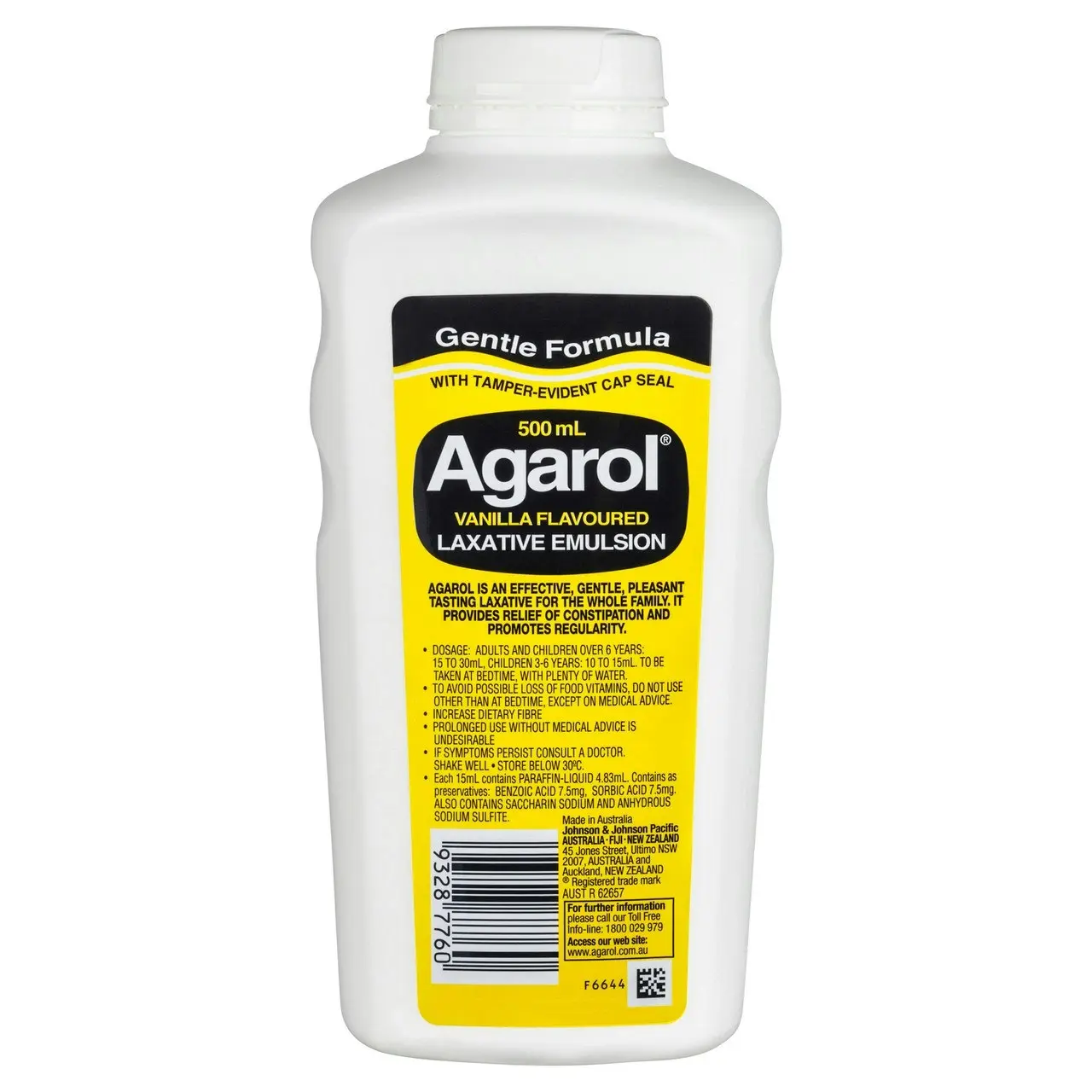 Agarol Laxative Liquid Vanilla 500mL