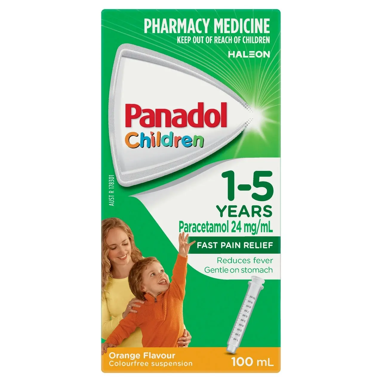 Panadol Children 1-5 years Colourfree Suspension, Orange Flavour, 100ml