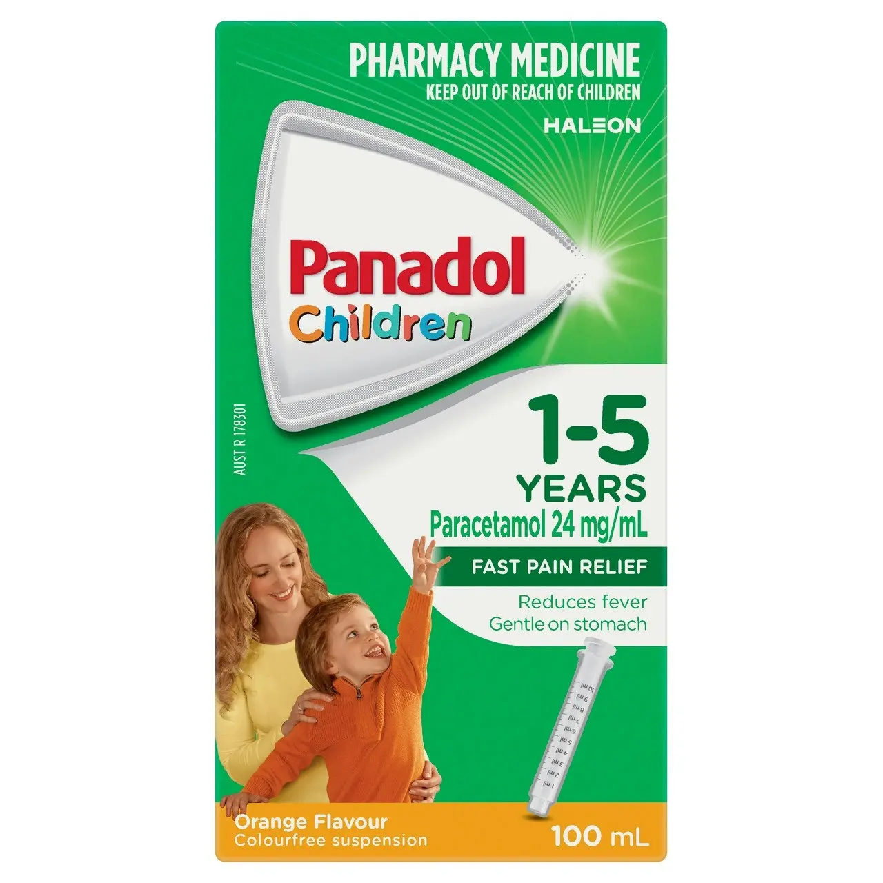 Panadol Children 1-5 years Colourfree Suspension, Orange Flavour, 100ml