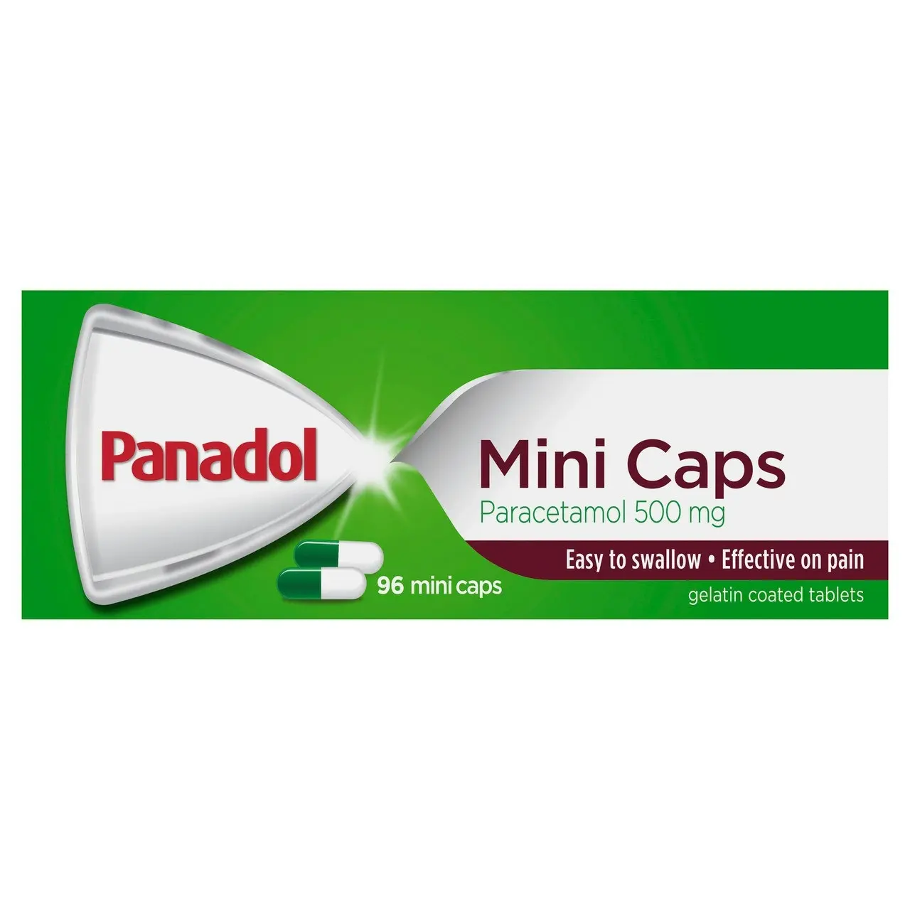 Panadol Mini Caps for Pain Relief, Paracetamol - 500 mg 96 Mini Caps