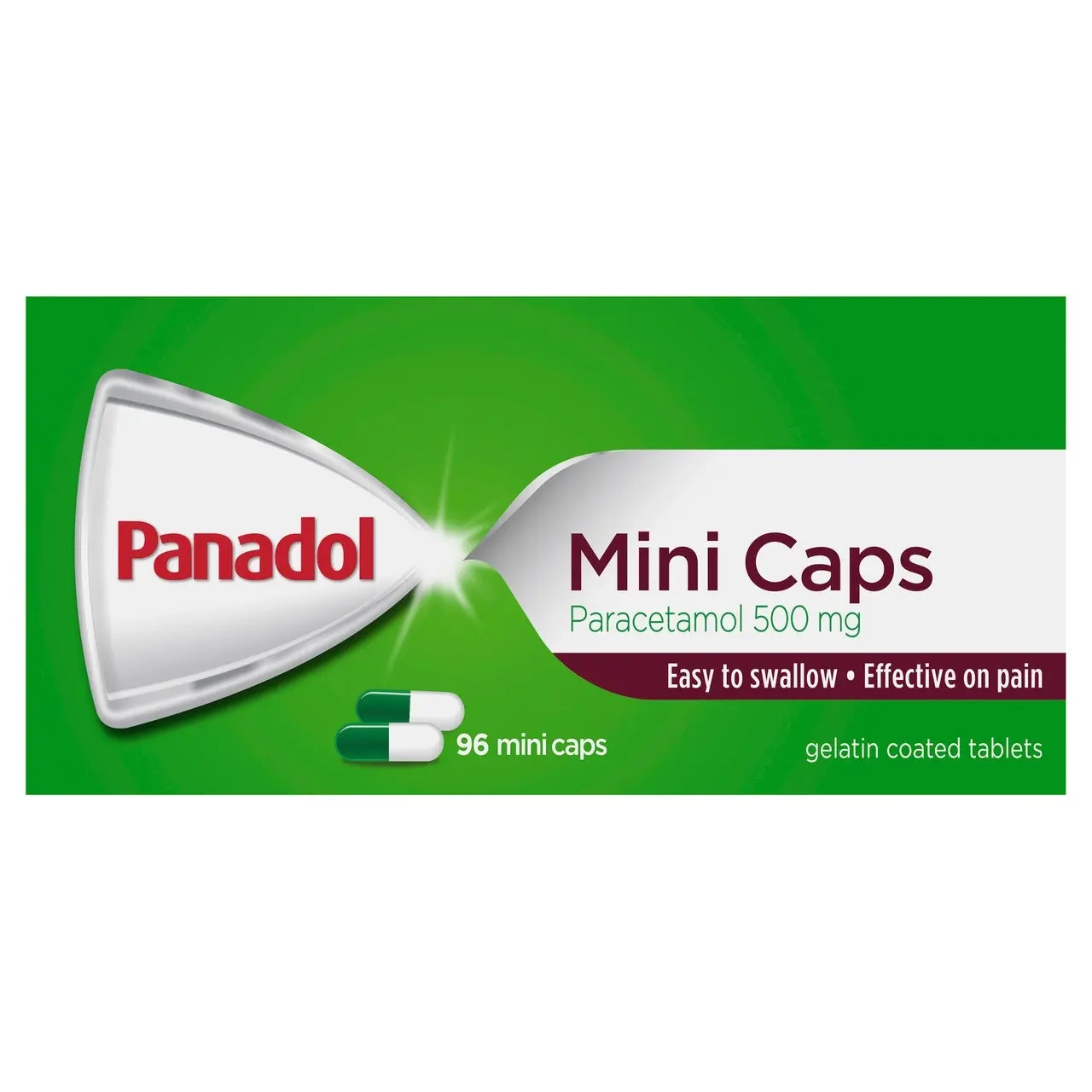 Panadol Mini Caps for Pain Relief, Paracetamol - 500 mg 96 Mini Caps