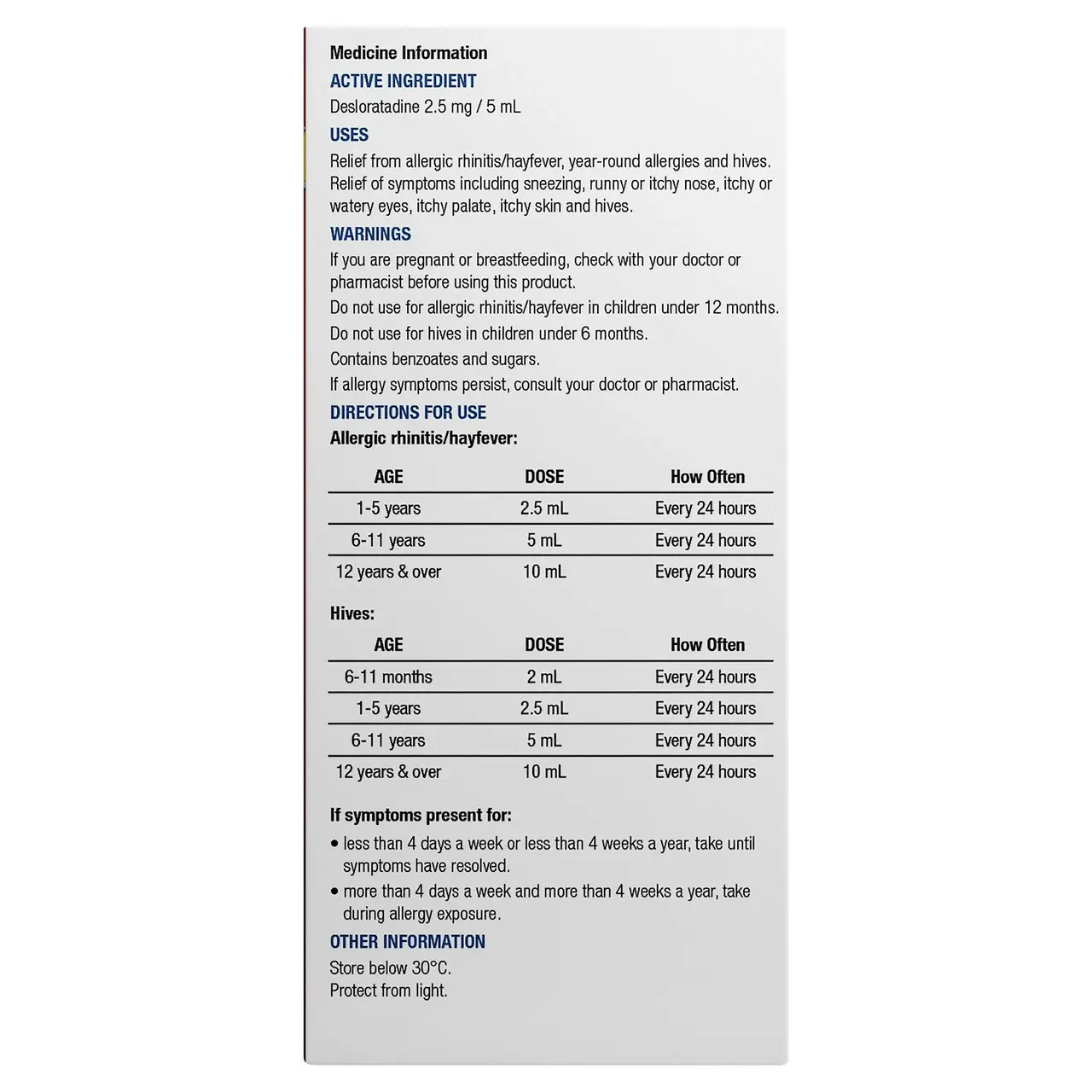 Chemists' Own Children's Hayfever & Allergy Relief Syrup 100mL