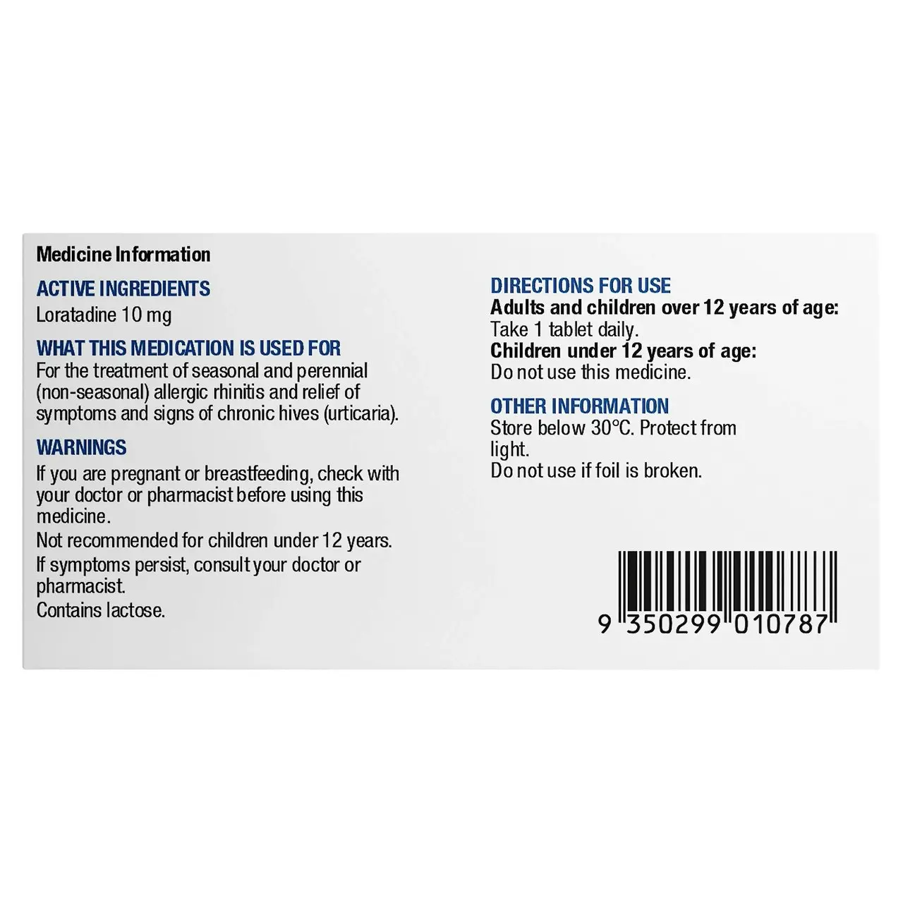 Chemists Own Loratadine Tablets 10