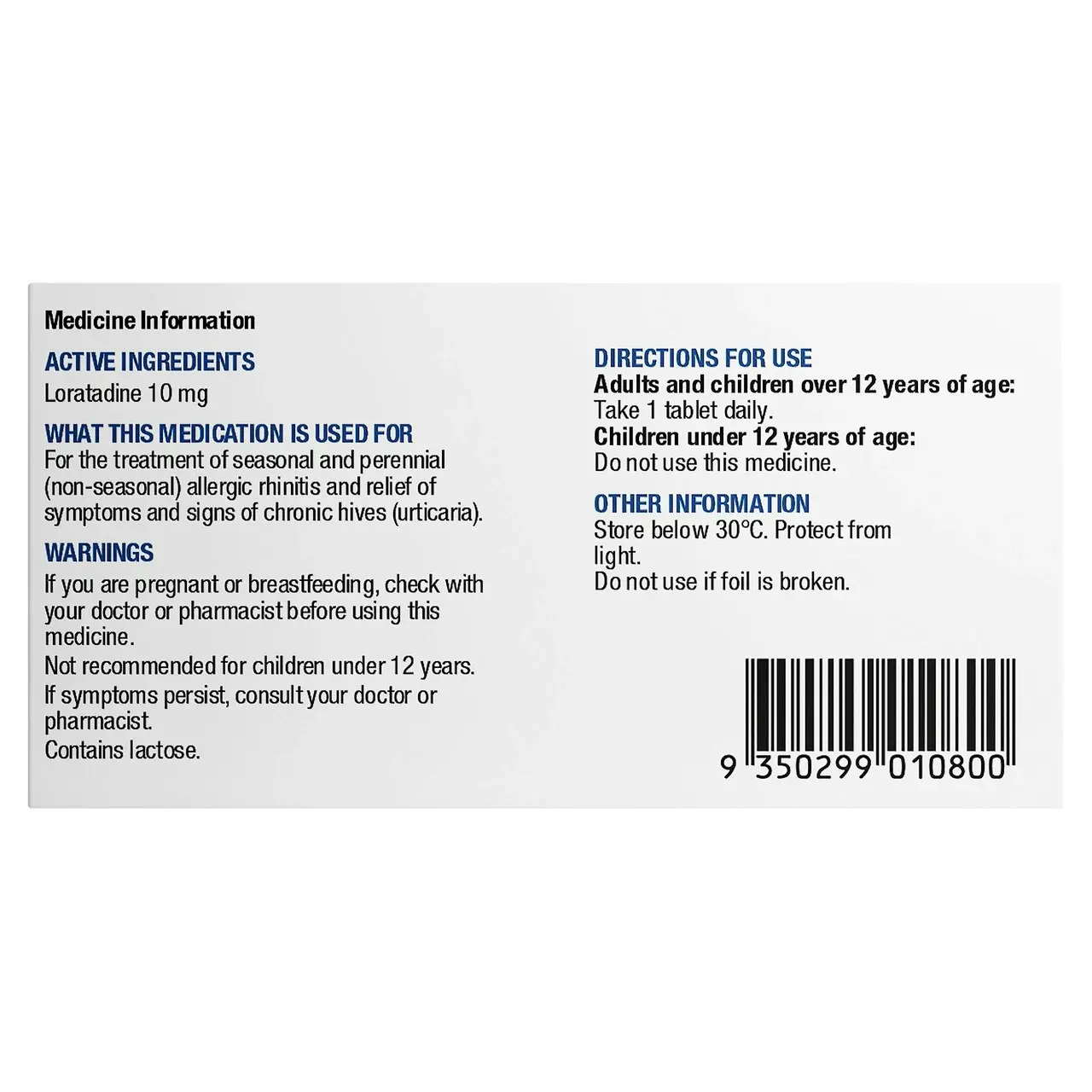 Chemists' Own Loratadine Tablets 10mg 50